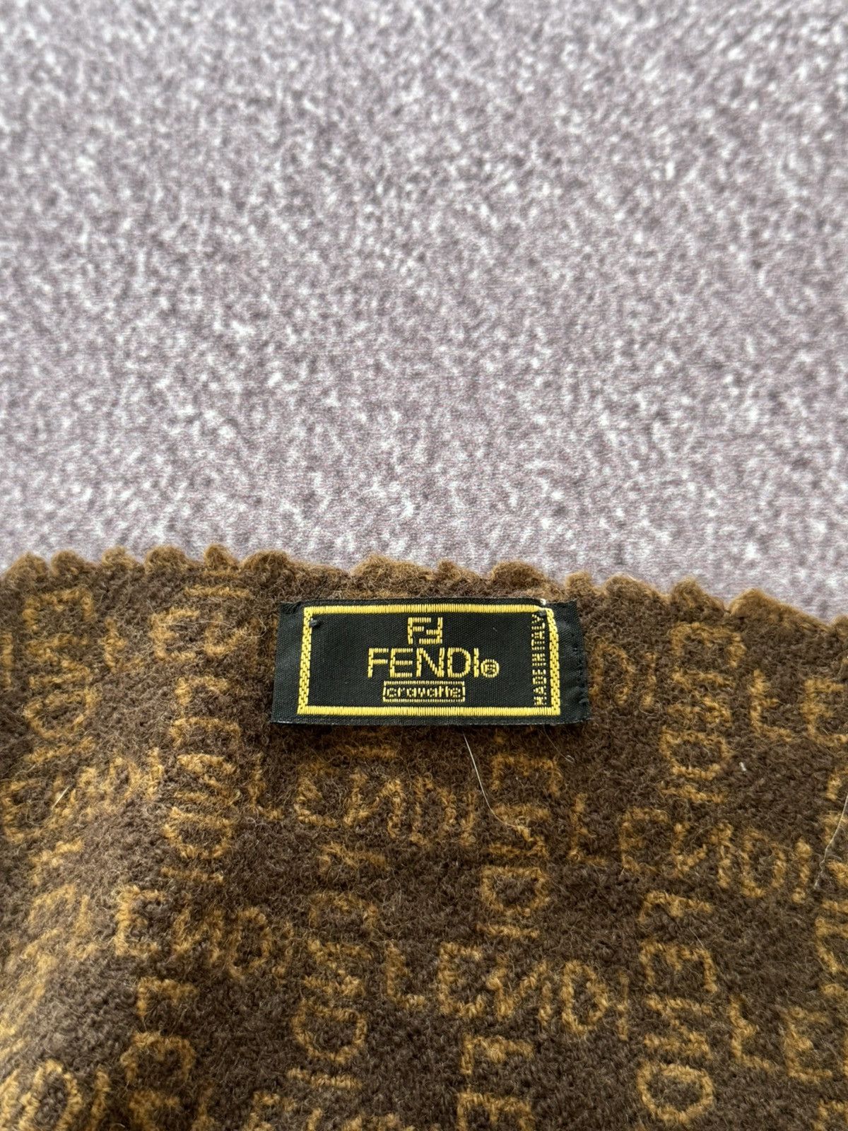 Fendi Fendi 90s Luxury Wool Monogram Scarf Size ONE SIZE - 6 Thumbnail