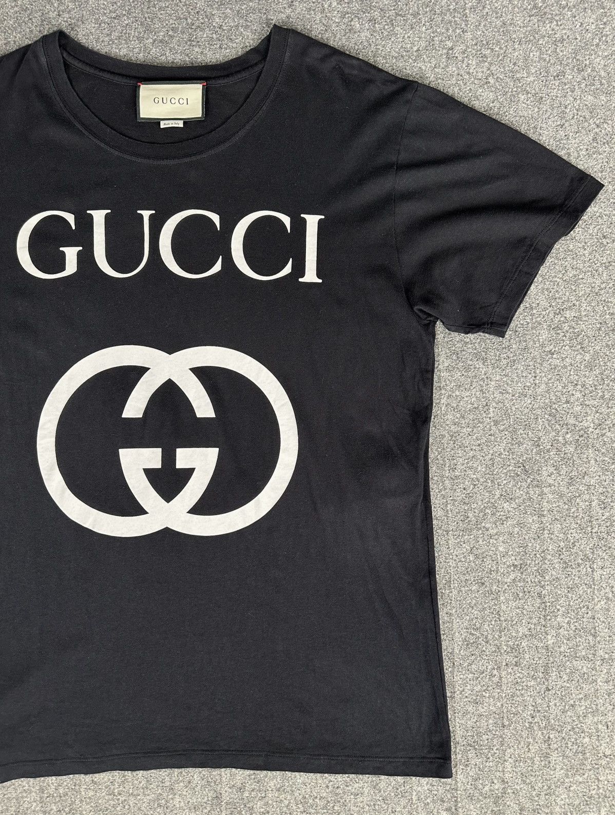 Gucci Gucci - Interlocking G Logo Short Sleeve T-Shirt Black Size US M / EU 48-50 / 2 - 2 Thumbnail