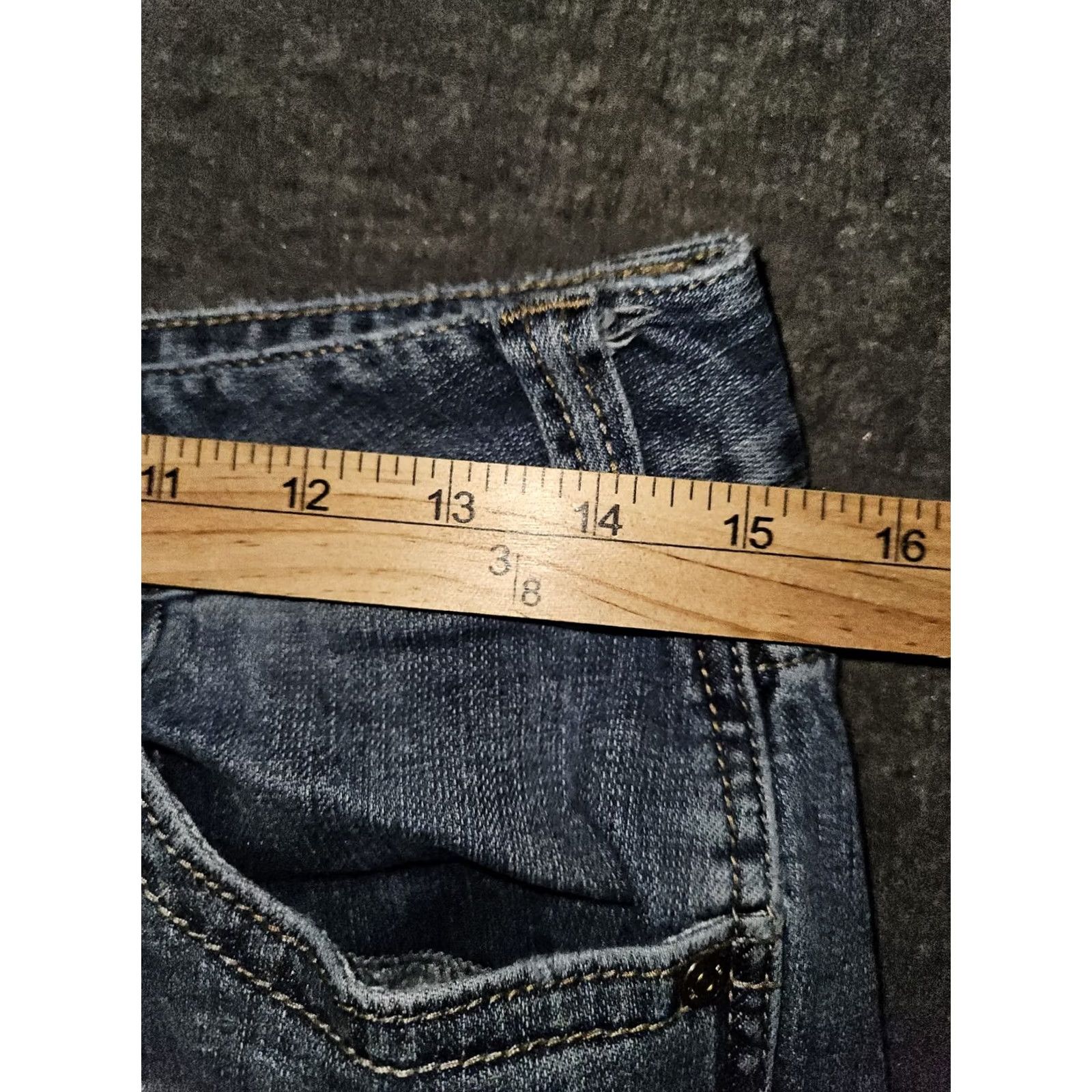 Vintage VINTAGE Rock & Roll Cowgirl Jeans Mid Rise Flare 30x36 Blue Distressed Embroidered Logo Pockets Womens Size 26" / US 2 / IT 38 - 4 Thumbnail