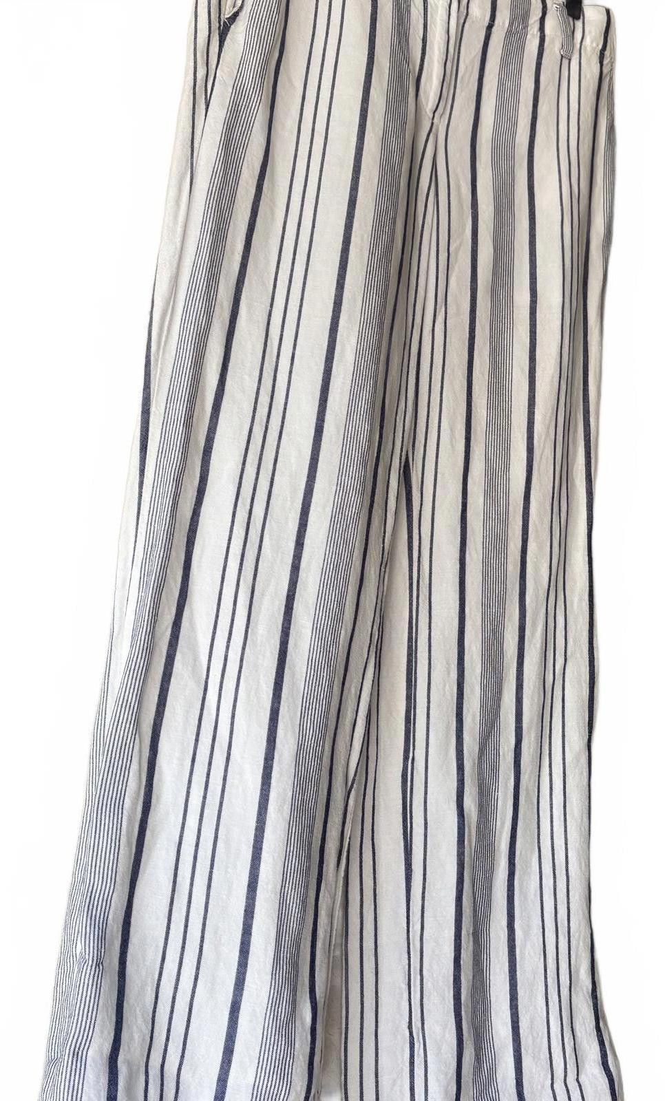 Other Ann Taylor LOFT Pants Stripe White Blue Size 26" / US 2 / IT 38 - 4 Thumbnail