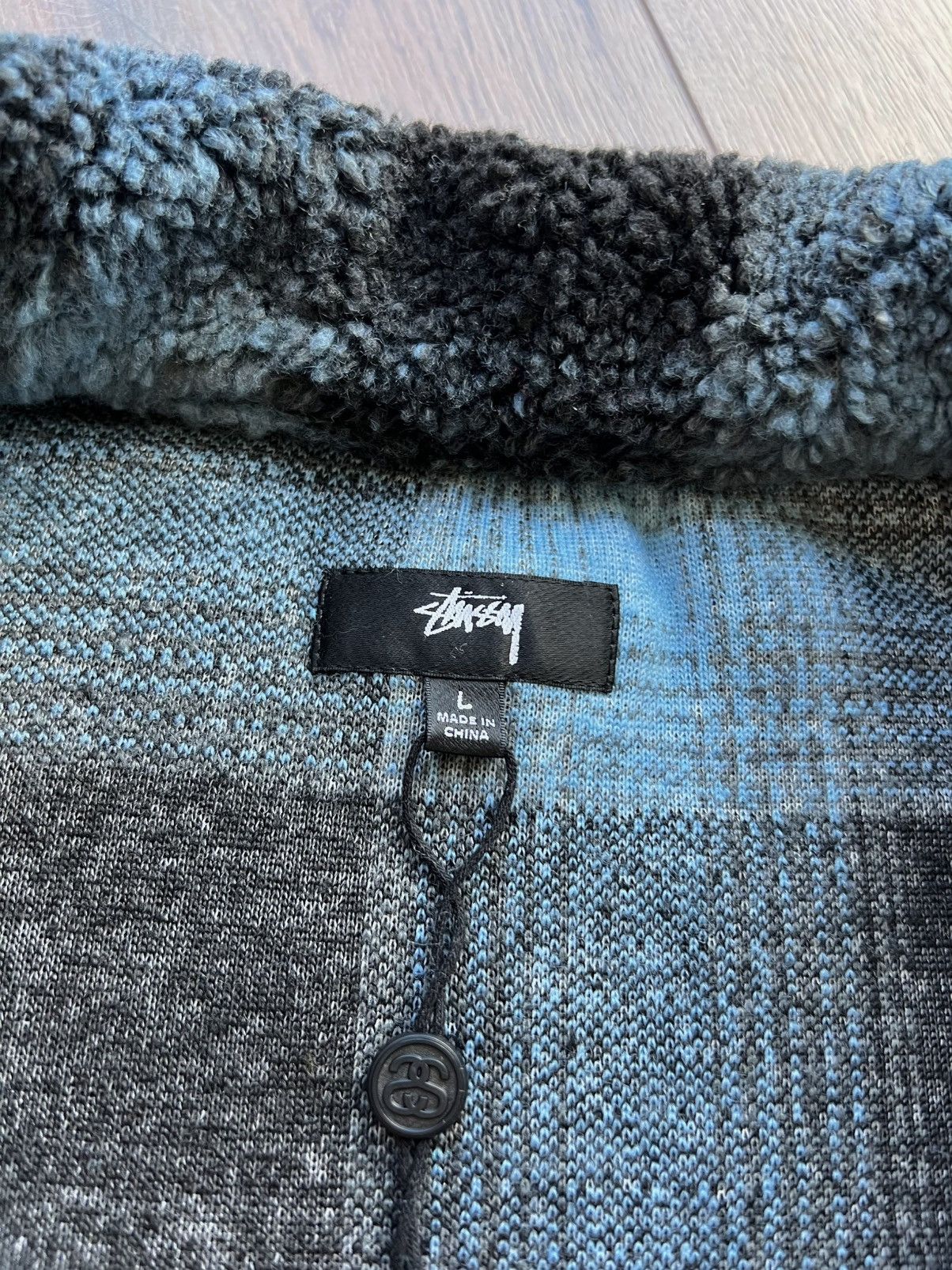 Stussy Stussy Shadow Plaid Zip Sherpa Shirt “Blue” Large Size US L / EU 52-54 / 3 - 4 Thumbnail