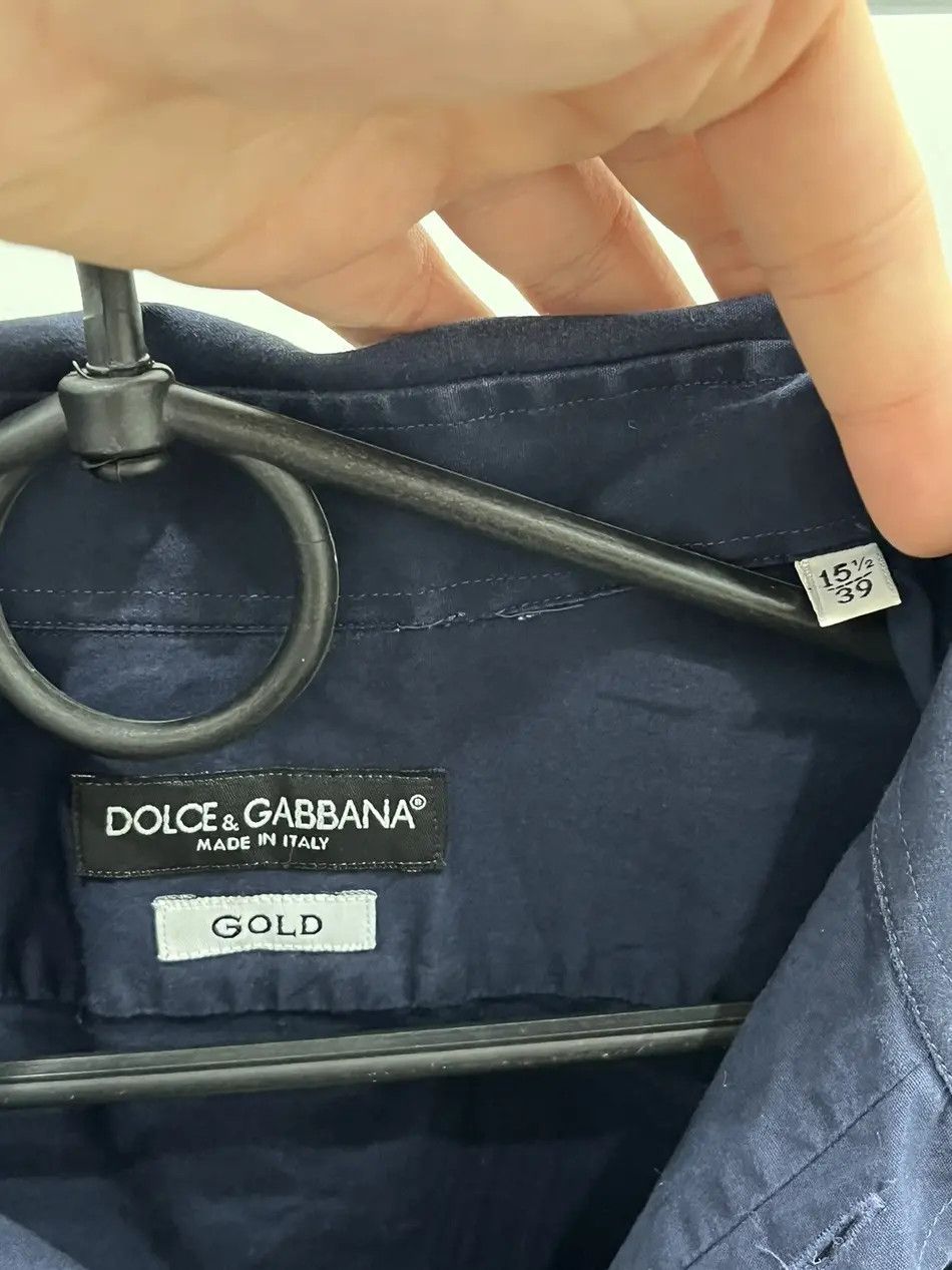 Dolce & Gabbana Dolce & Gabbana Gold Cotton Button Up Shirt With Logo Size US S / EU 44-46 / 1 - 2 Thumbnail