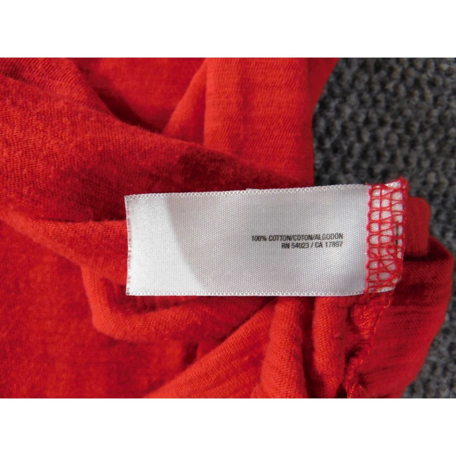 Old Navy Old Navy Blouse Womens L Red Crew Neck Short Sleeve Pullover Casual Cotton Stretch - Basic, Regular, Button, American, Vintage No Size L / US 10 / IT 46 - 6 Thumbnail