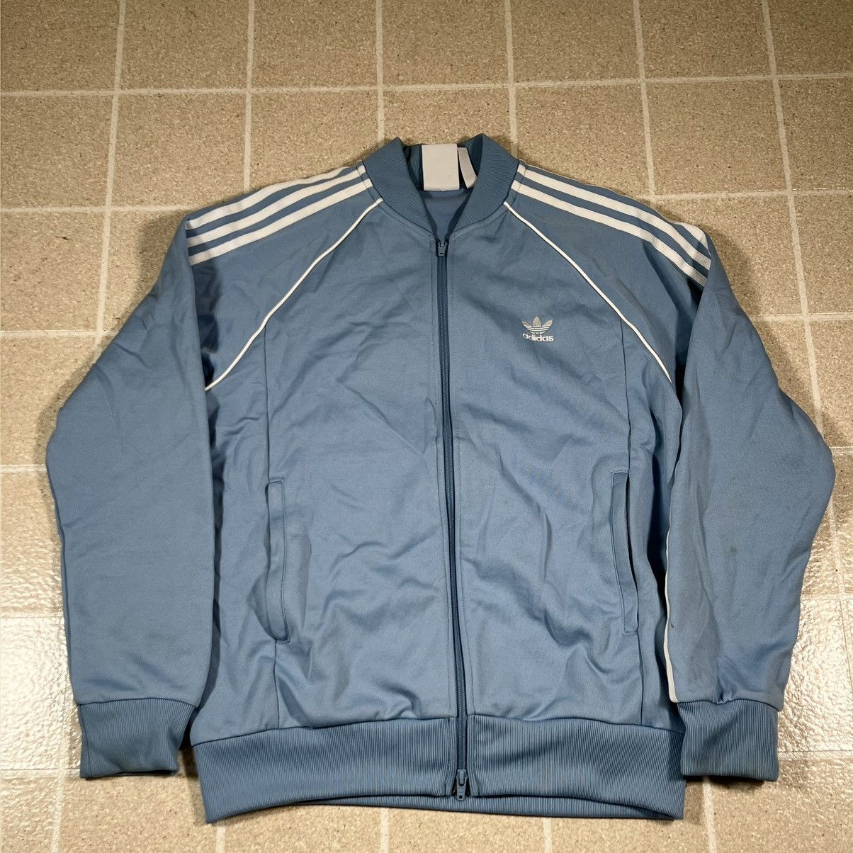Adidas Adidas Trefoil Track Jacket L Full Zip TT Jacket Blue White Size US L / EU 52-54 / 3 - 1 Thumbnail