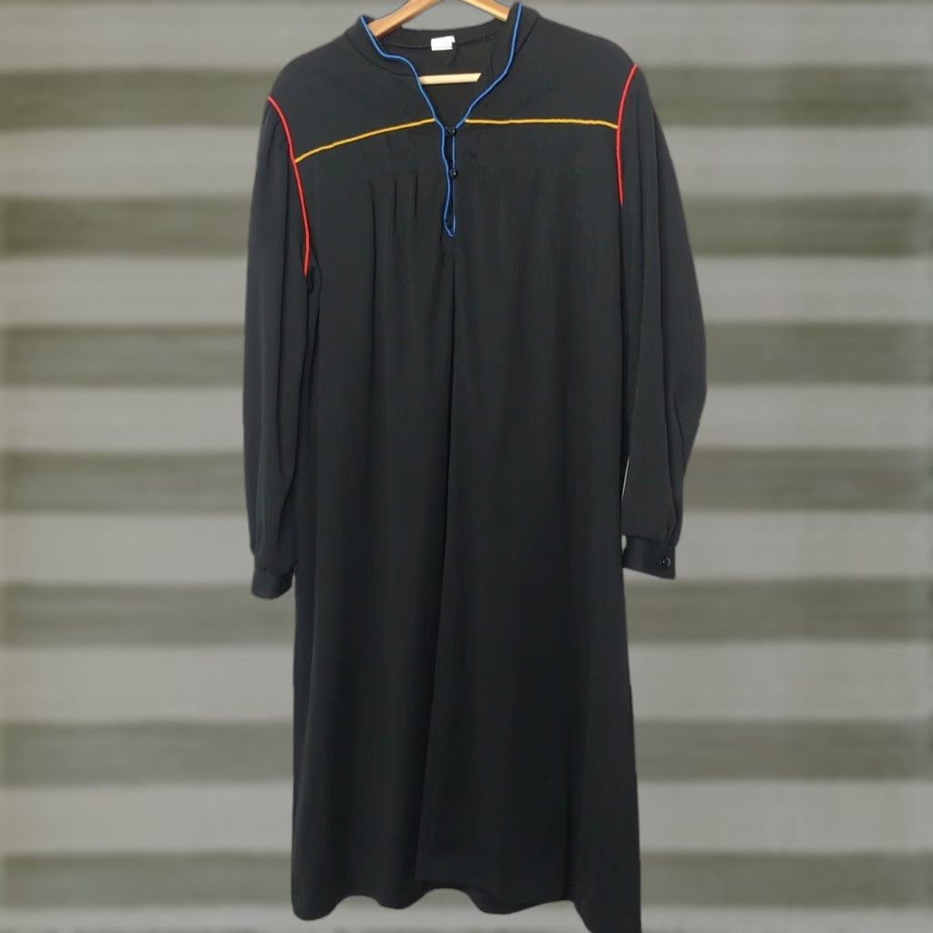 Vintage VINTAGE Housecoat Robe Women Size 8 Pullover Gown Black Long Retro Lounge Shirt? Size M / US 6-8 / IT 42-44 - 1 Thumbnail
