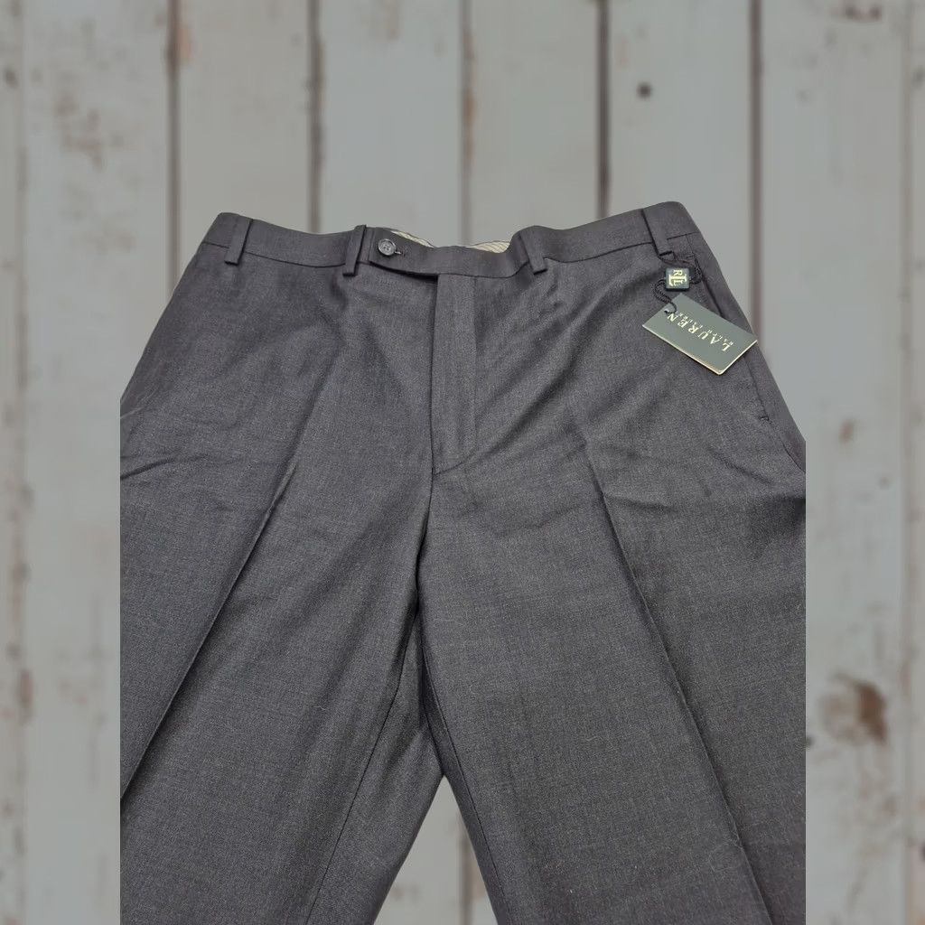 Ralph Lauren VTG Lauren Ralph Lauren Dress Pants Mens 36x34 Charcoal Gray Wool Flat Front NWT Size US 36 / EU 52 - 1 Thumbnail