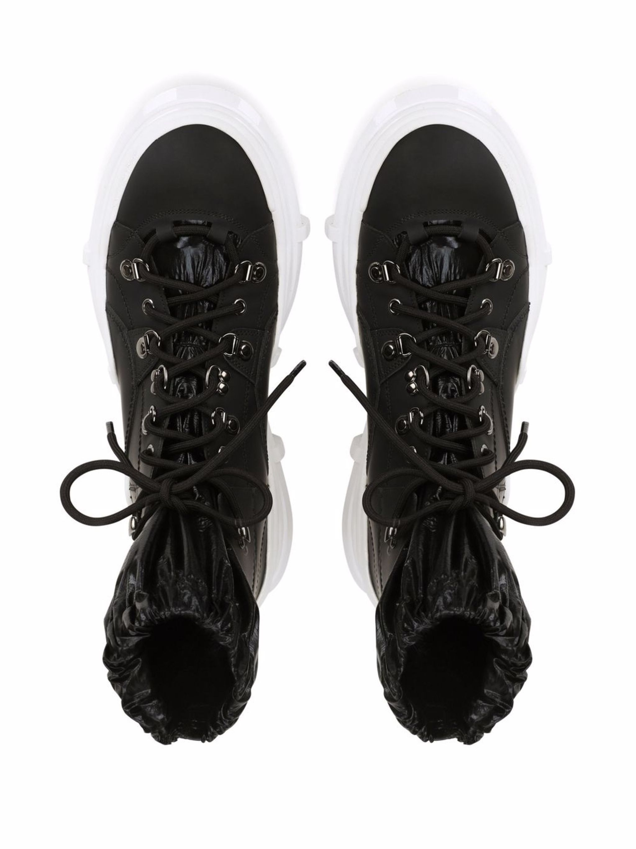 Dolce & Gabbana o1y0125 Leather Hi-Top Sneakers in Black Size US 12 / EU 45 - 4 Thumbnail