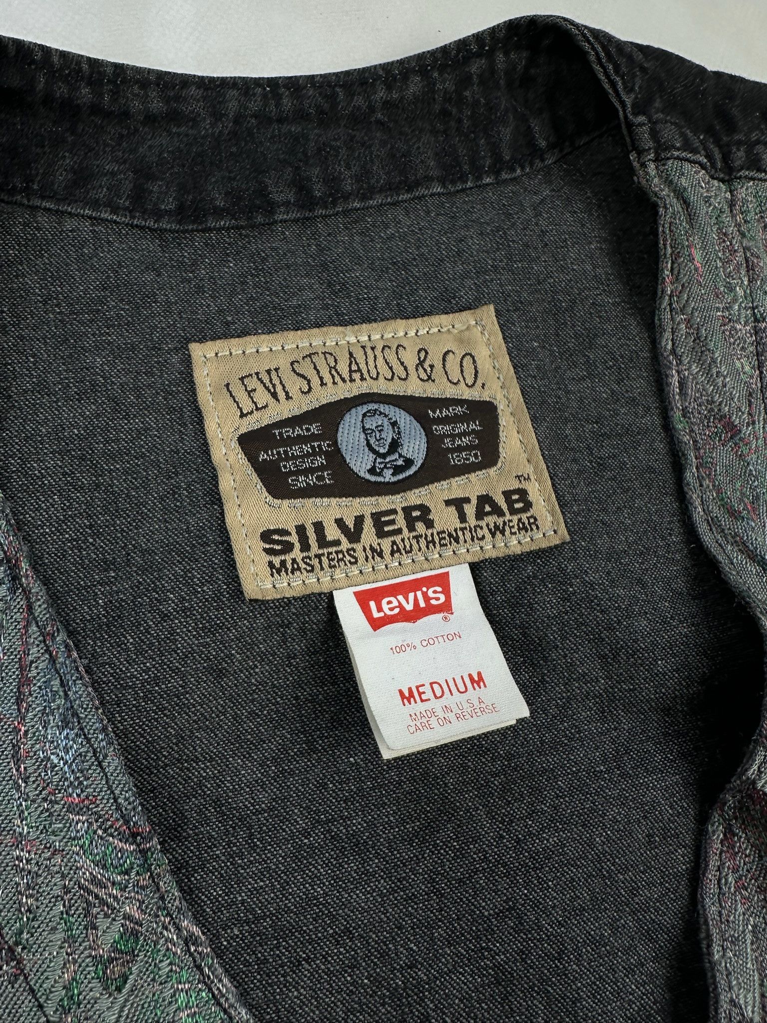 Levi's Vintage Levi’s Silvertab acid Vest Biker Style Size US M / EU 48-50 / 2 - 4 Thumbnail