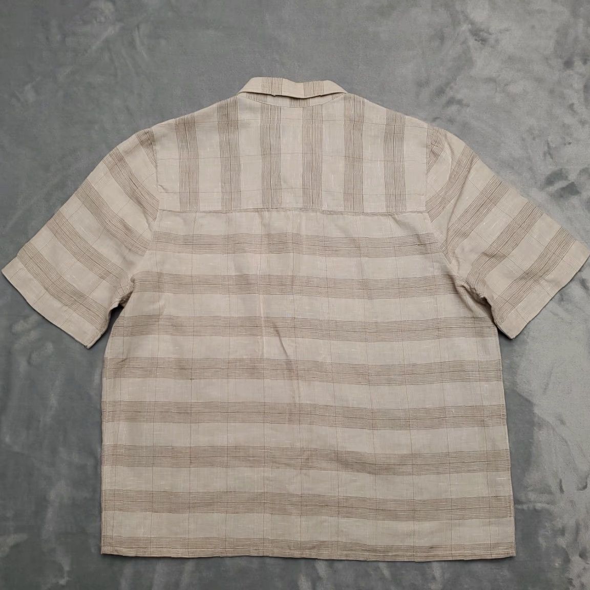 Vintage VINTAGE Georgio Saint Angelo Shirt Womens M Beige 60% Linen Blend Short Sleeve Button-Up Collared Vintage Style/Classic Outdoor 90s? Size M / US 6-8 / IT 42-44 - 6 Thumbnail