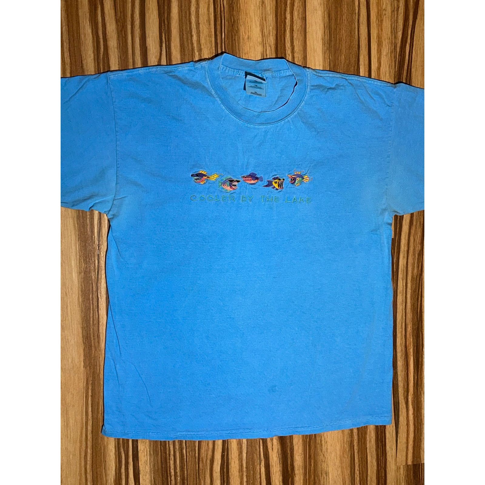Gildan Vintage Cooler By The Lake Piranha Embroidered Shirt Size XL Size US XL / EU 56 / 4 - 2 Thumbnail