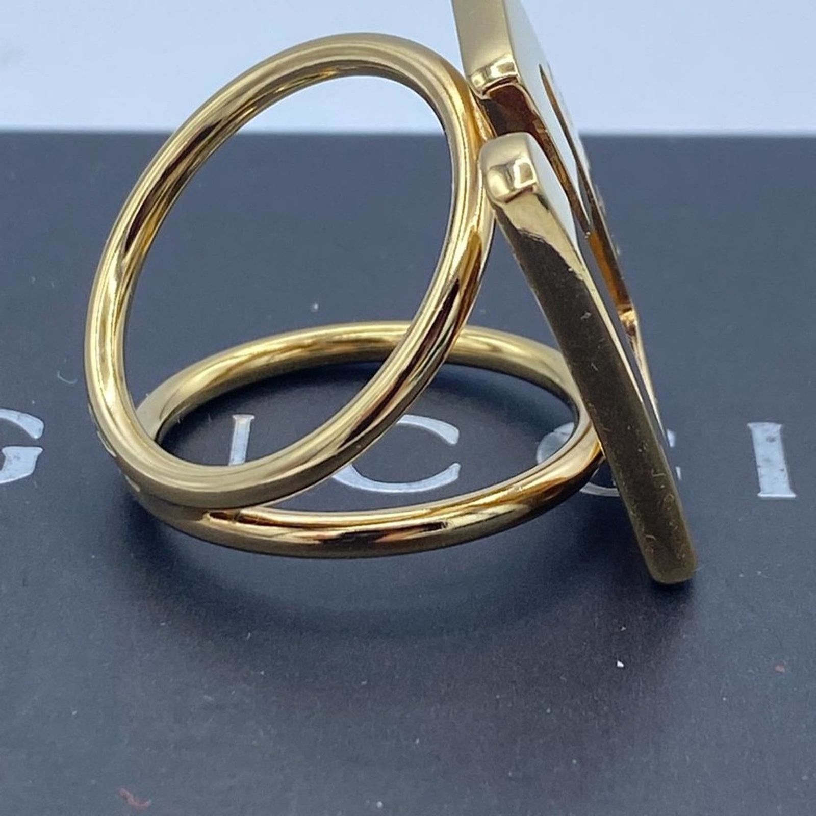 Gucci Gucci G Logo Gold tone Scarf Ring Size ONE SIZE - 4 Thumbnail