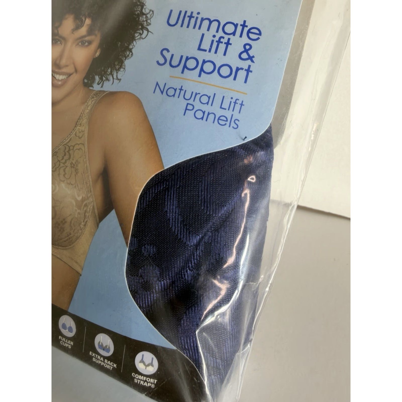 Vintage Playtex 18 Hour Ultimate Lift & Support Wirefree Bra-4745 42DDD Blue Velvet New Size ONE SIZE - 4 Thumbnail