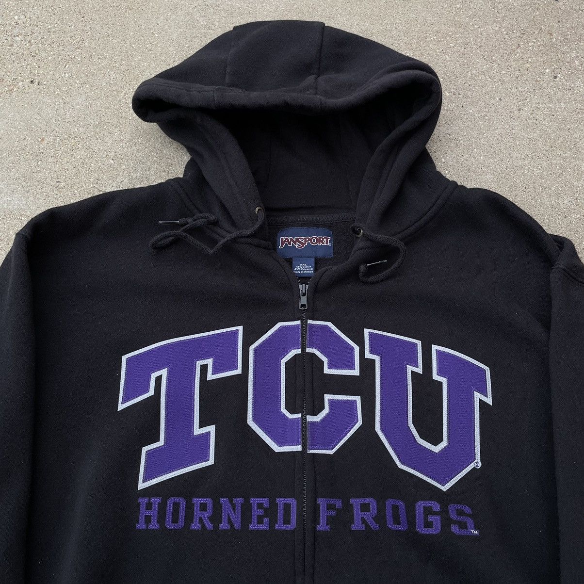 Jansport × Vintage Vintage TCU Horned Frogs Jansport Zip Up Hoodie Black XXL Size US XXL / EU 58 / 5 - 1 Thumbnail