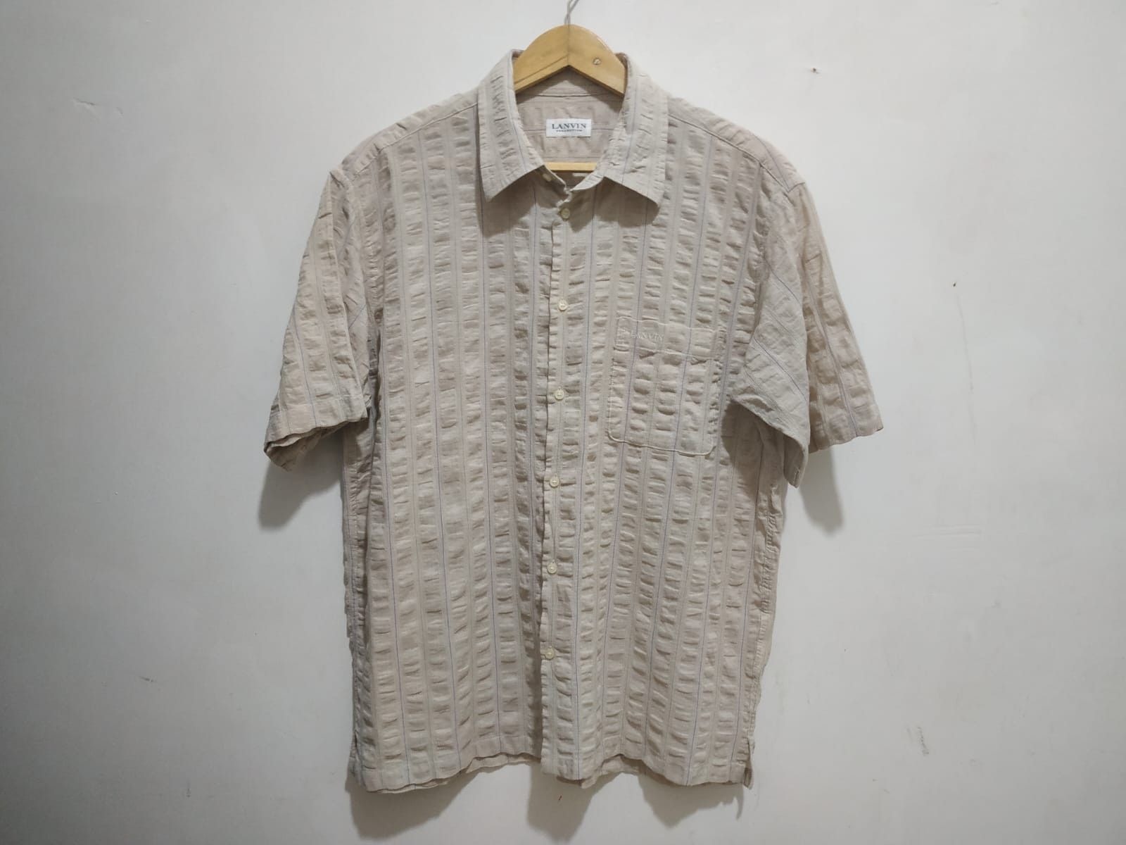 Lanvin Vintage Lanvin Wringkle Pleat Shirt Size US L / EU 52-54 / 3 - 1 Thumbnail
