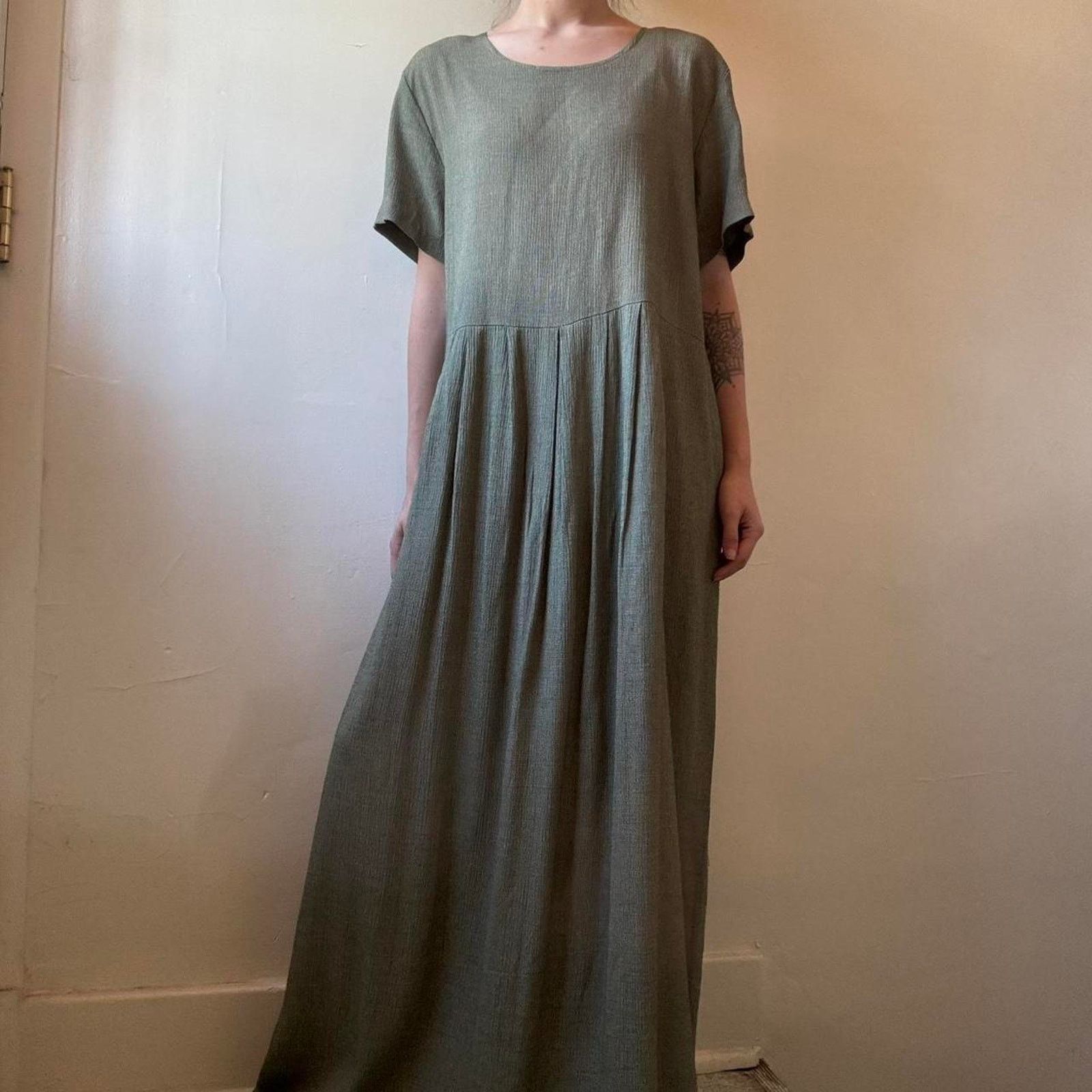 Vintage Vintage En Focus Studio Green Maxi Dress 16 90s Cottagecore Size XXL / US 16-18 / IT 52-54 - 1 Thumbnail