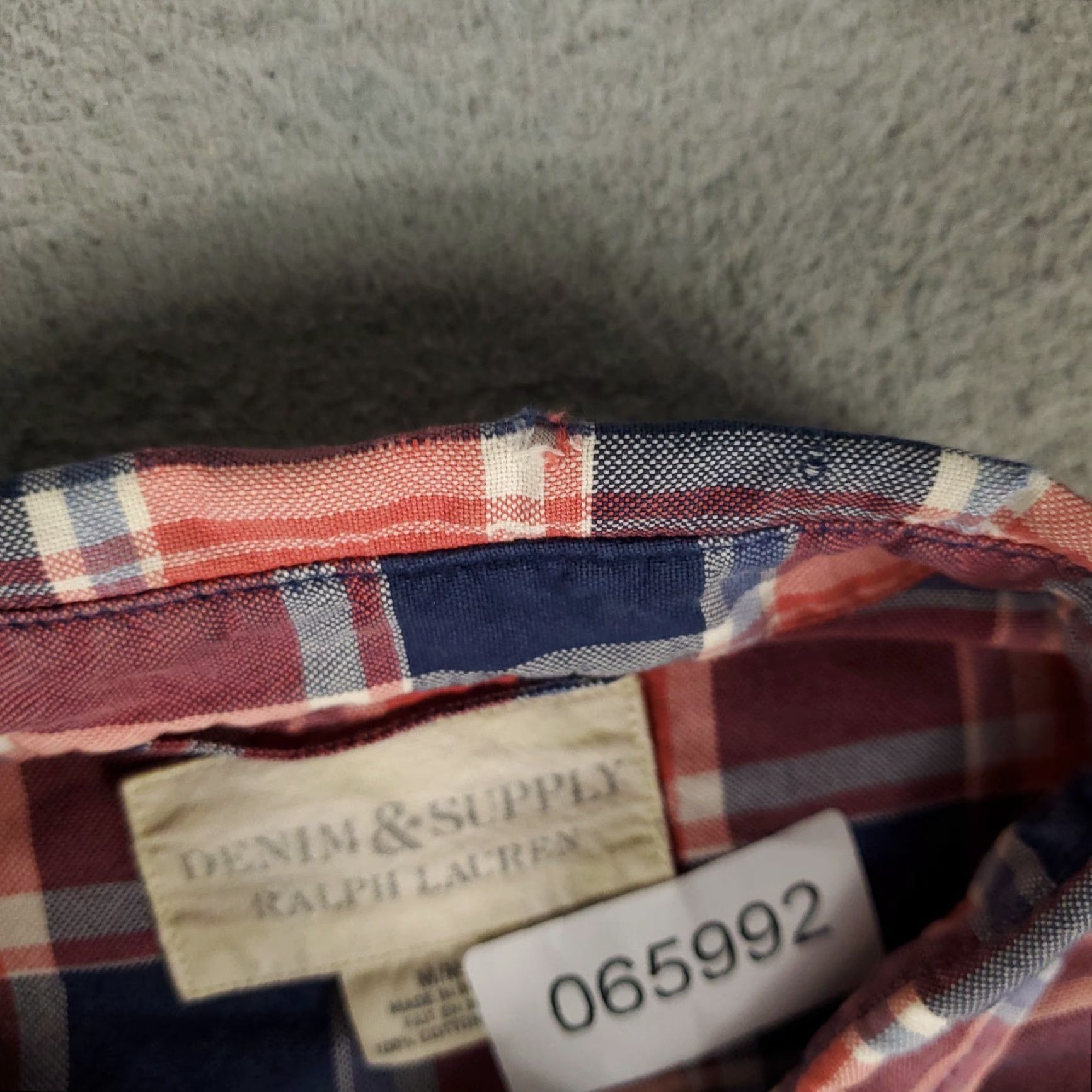 Ralph Lauren Denim & Supply Ralph Lauren Shirt Mens Medium Red Blue Plaid Button Up Long Sleeve Size US M / EU 48-50 / 2 - 3 Thumbnail
