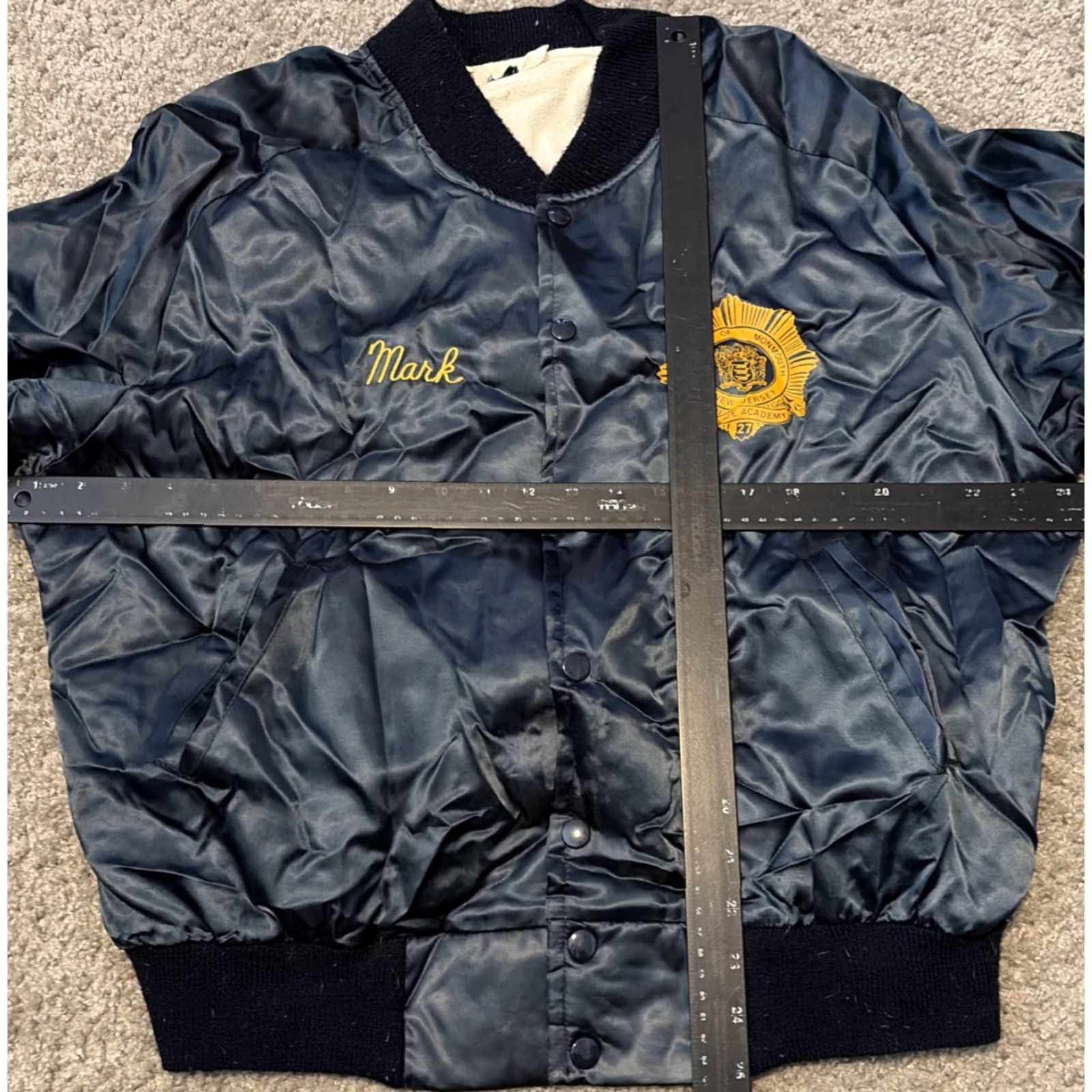 Vintage VINTAGE Monmouth New Jersey Police Academy Satin Jacket Westwind Bomber Jacket XL Navy Blue 80s Mens Size US XL / EU 56 / 4 - 5 Thumbnail