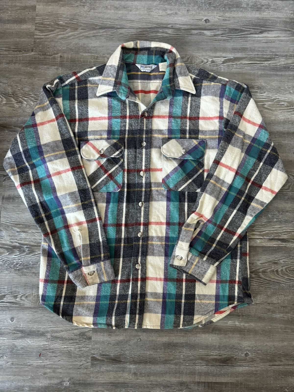 FiveBrother Vintage 80s Five Brother Flannel Size US L / EU 52-54 / 3 - 2 Thumbnail