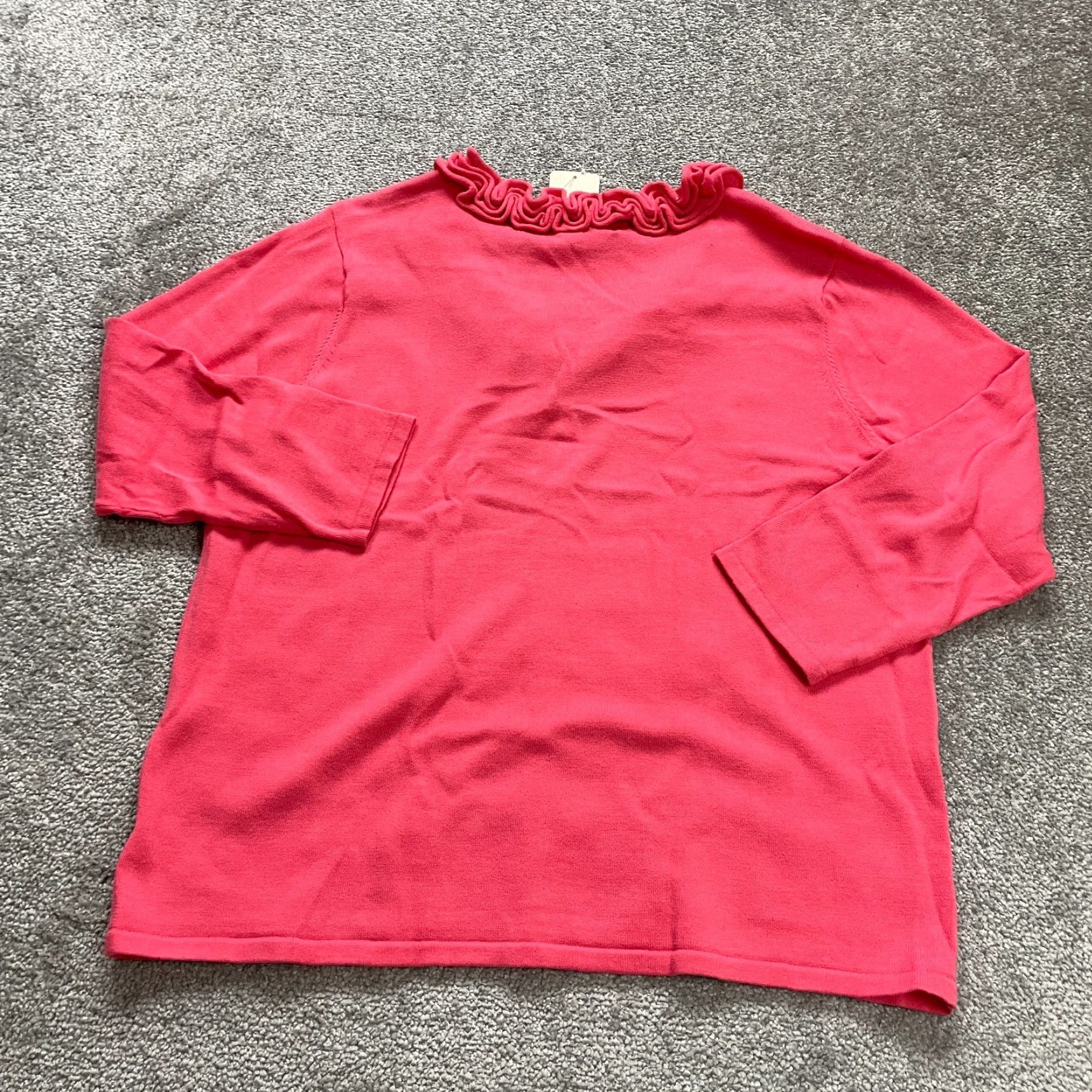 Pinko Normadic Traders Cardigan Sweater Women Large Pink Knit Button Down Round Neck Long Sleeve Cotton Lightweight Breathable Regular Fit Size L / US 10 / IT 46 - 2 Thumbnail