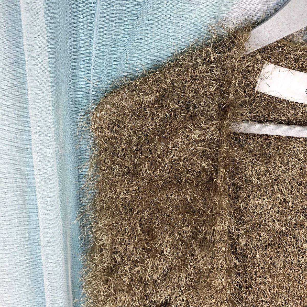 Aran Isles Knitwear × Homespun Knitwear × Japanese Brand Oversized KBF Gold Shag Shaggy Fur Mohair Cardigan #859 Size ONE SIZE - 4 Thumbnail