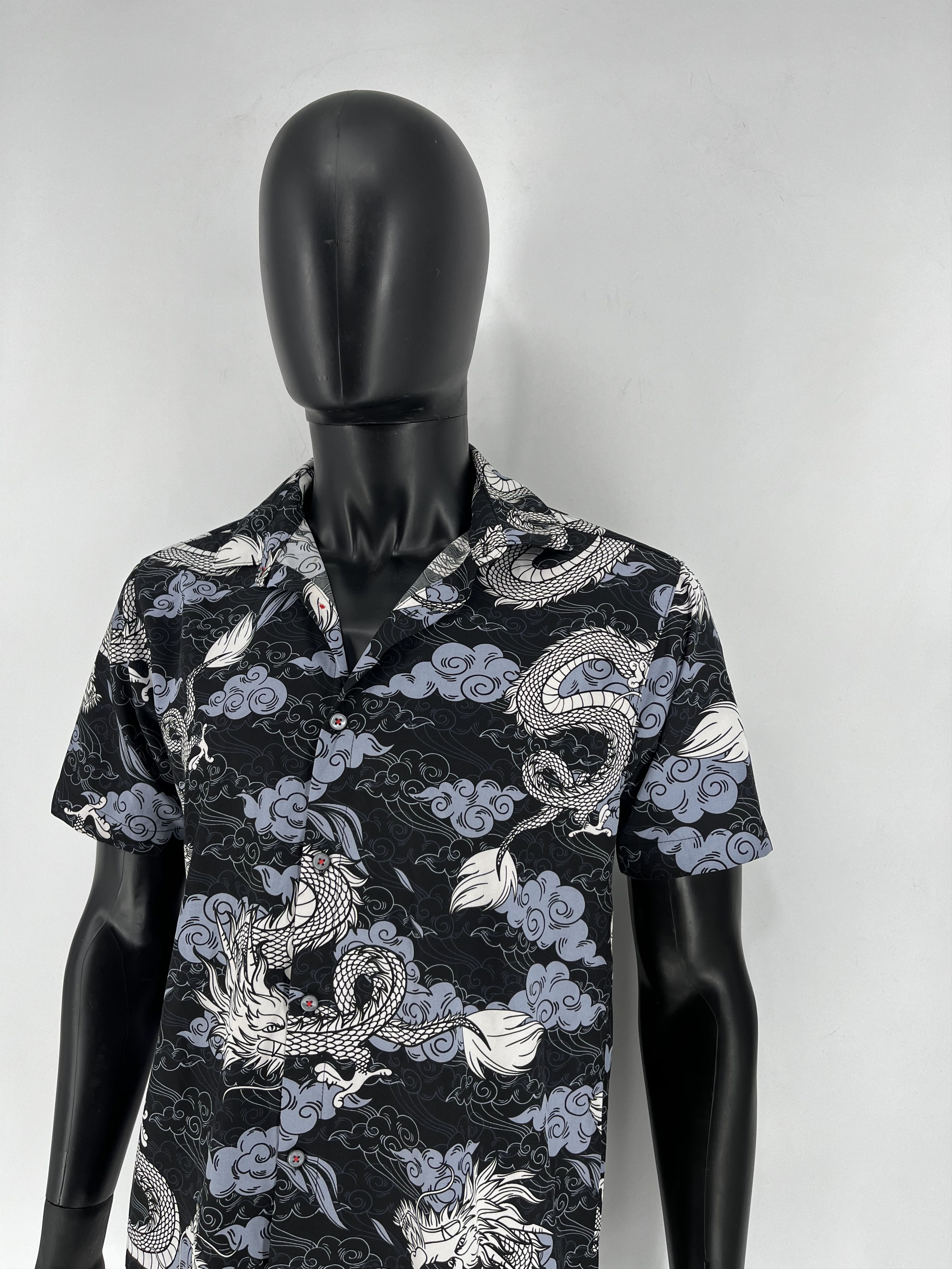 Japanese Brand Vintage Y2k Washed AvantGarde Tribal Tee Dragon Button Ups Size US M / EU 48-50 / 2 - 4 Thumbnail