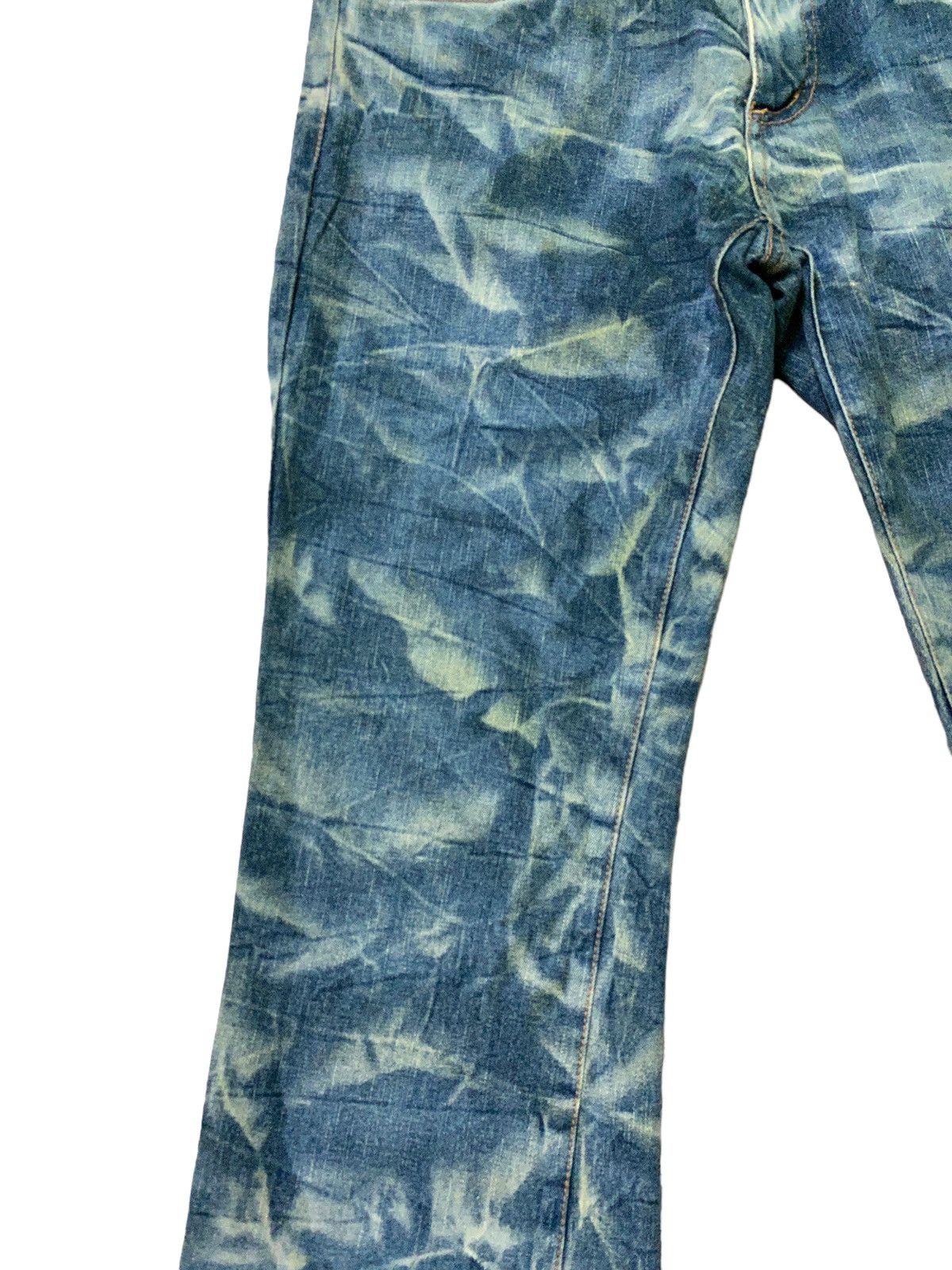 Japanese Brand Flared Smoked Acid Wash Bootcut Denim Jeans Size US 26 / EU 42 - 7 Thumbnail