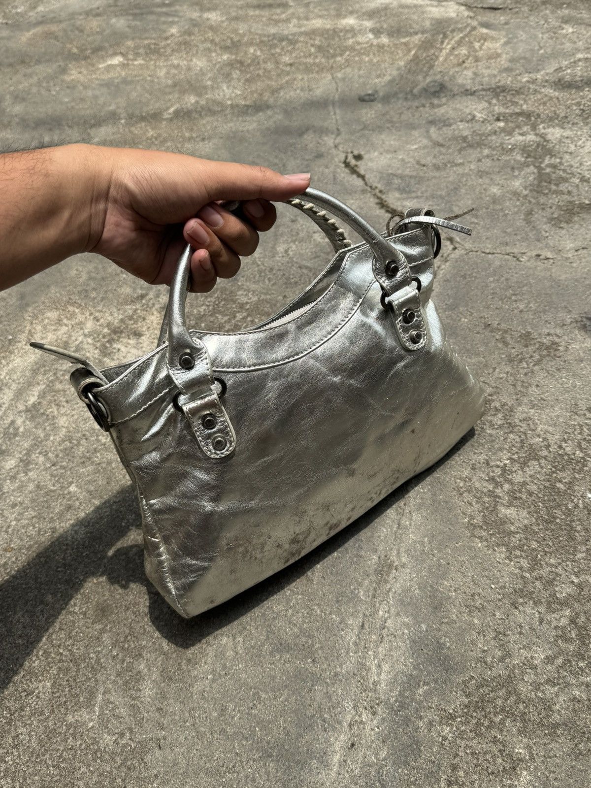Vintage Leather Silver Bags City Size ONE SIZE - 8 Thumbnail