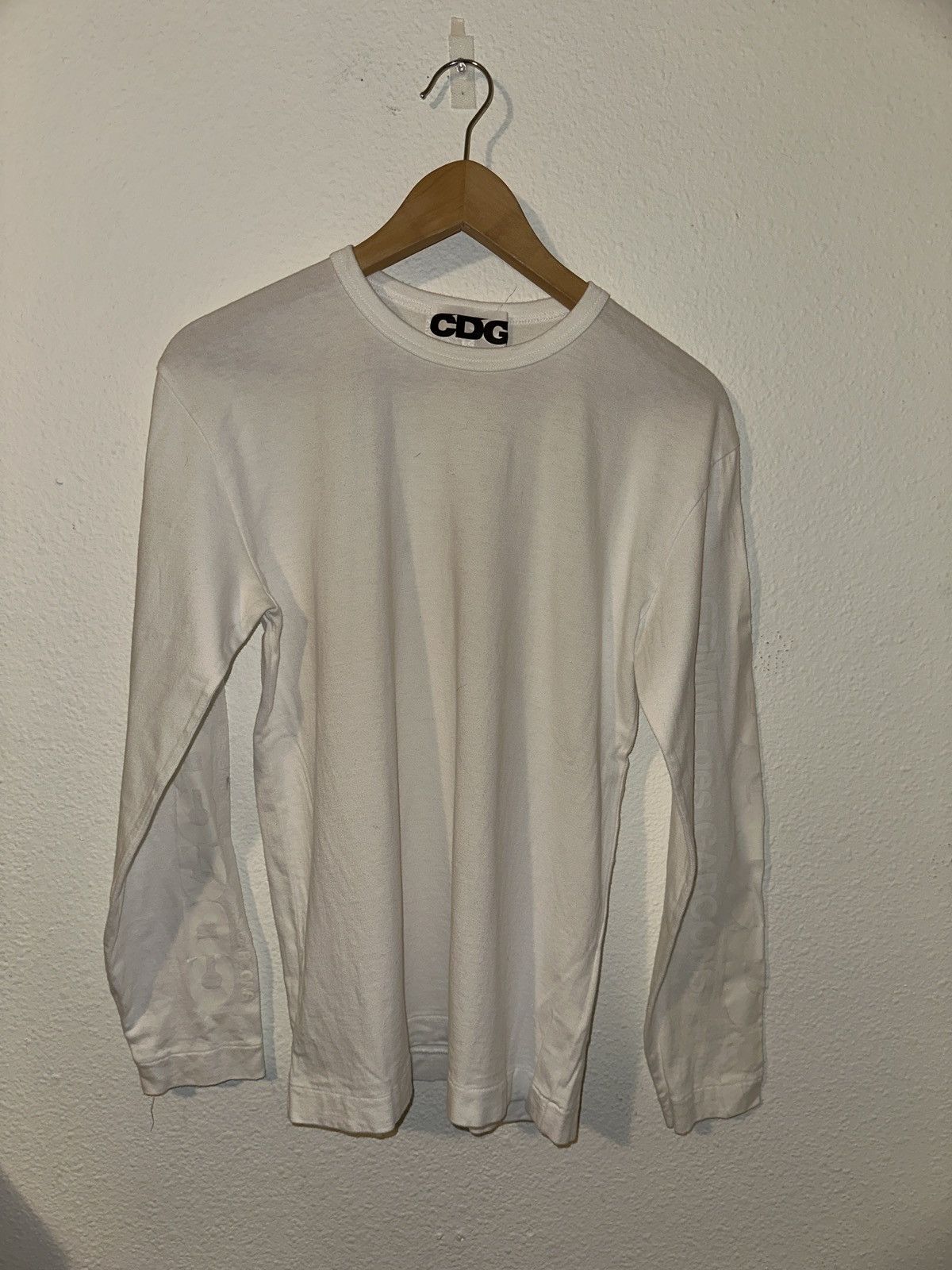 Comme des Garcons CDG LS White Monochrome Shirt Size US M / EU 48-50 / 2 - 1 Thumbnail