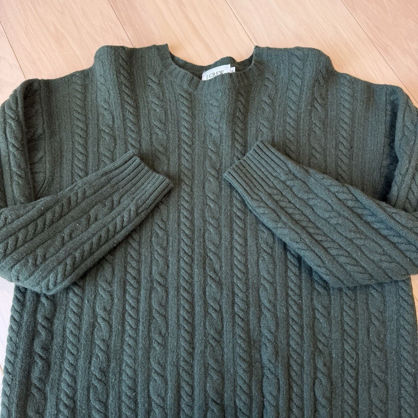 J.Crew Vintage J Crew Cable Knit Wool Sweater XL Green Oarsman Size US XL / EU 56 / 4 - 5 Thumbnail