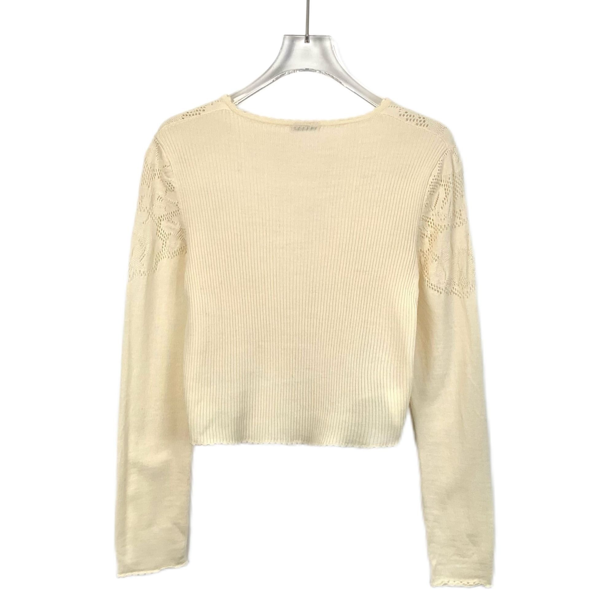 Miu Miu Miu Miu Womens Virgin Wool Knit Cardigan Sweater With Floral Size S / US 4 / IT 40 - 2 Thumbnail