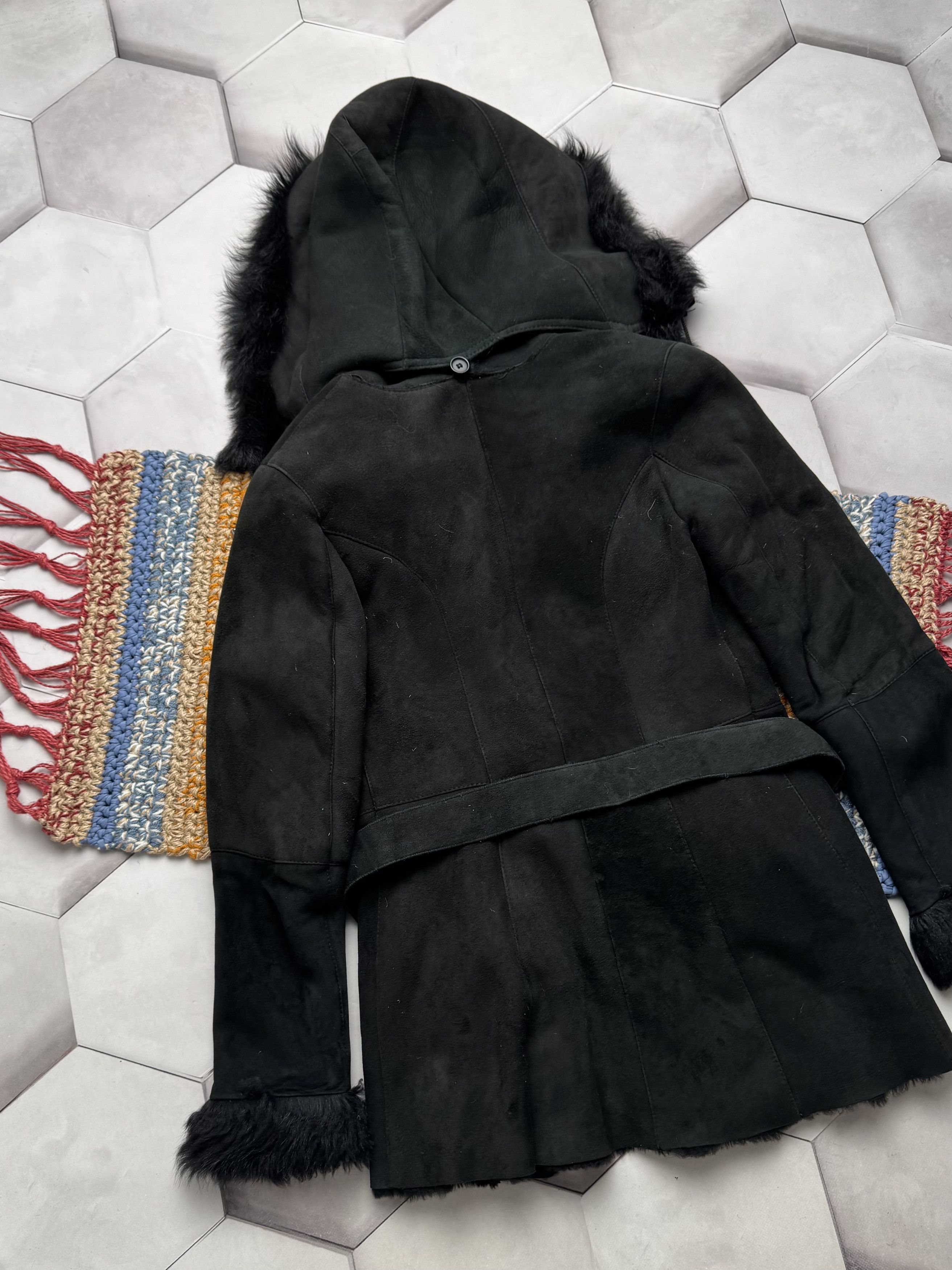 Japanese Brand Vintage Real Sheepskin Hooded Coat (E4) Size XS / US 0-2 / IT 36-38 - 8 Thumbnail