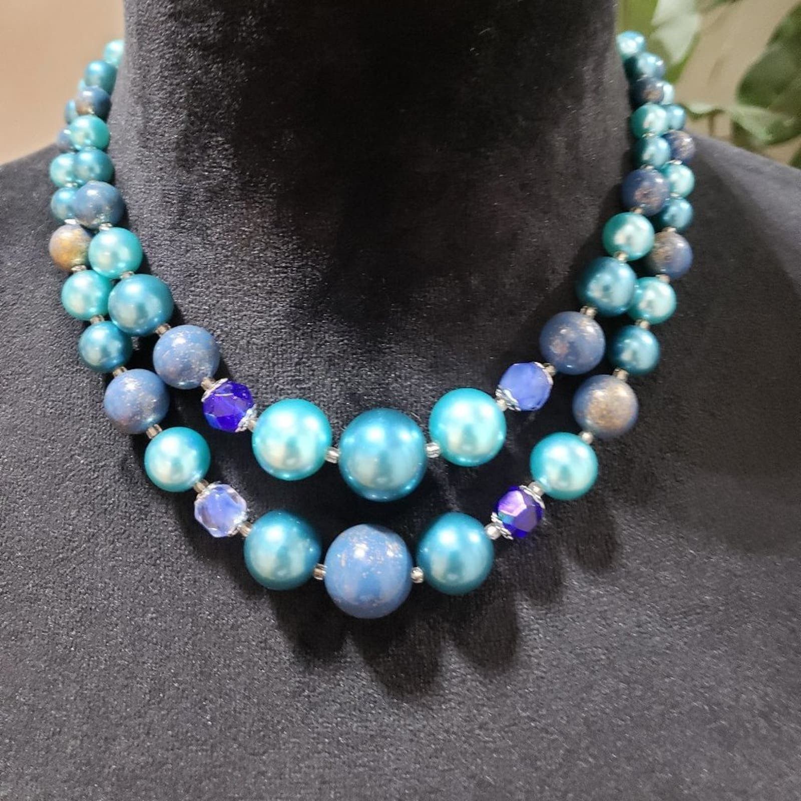 Other Womens Fashion Double Strand Pearl Rhinestones Bead Necklace Size ONE SIZE - 1 Thumbnail