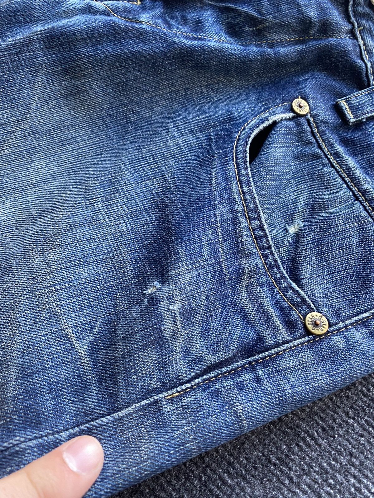 G-Star 🔥Opium Punk G Star Distressed blue mens jeans relaxed 34 siz Size US 34 / EU 50 - 18 Thumbnail