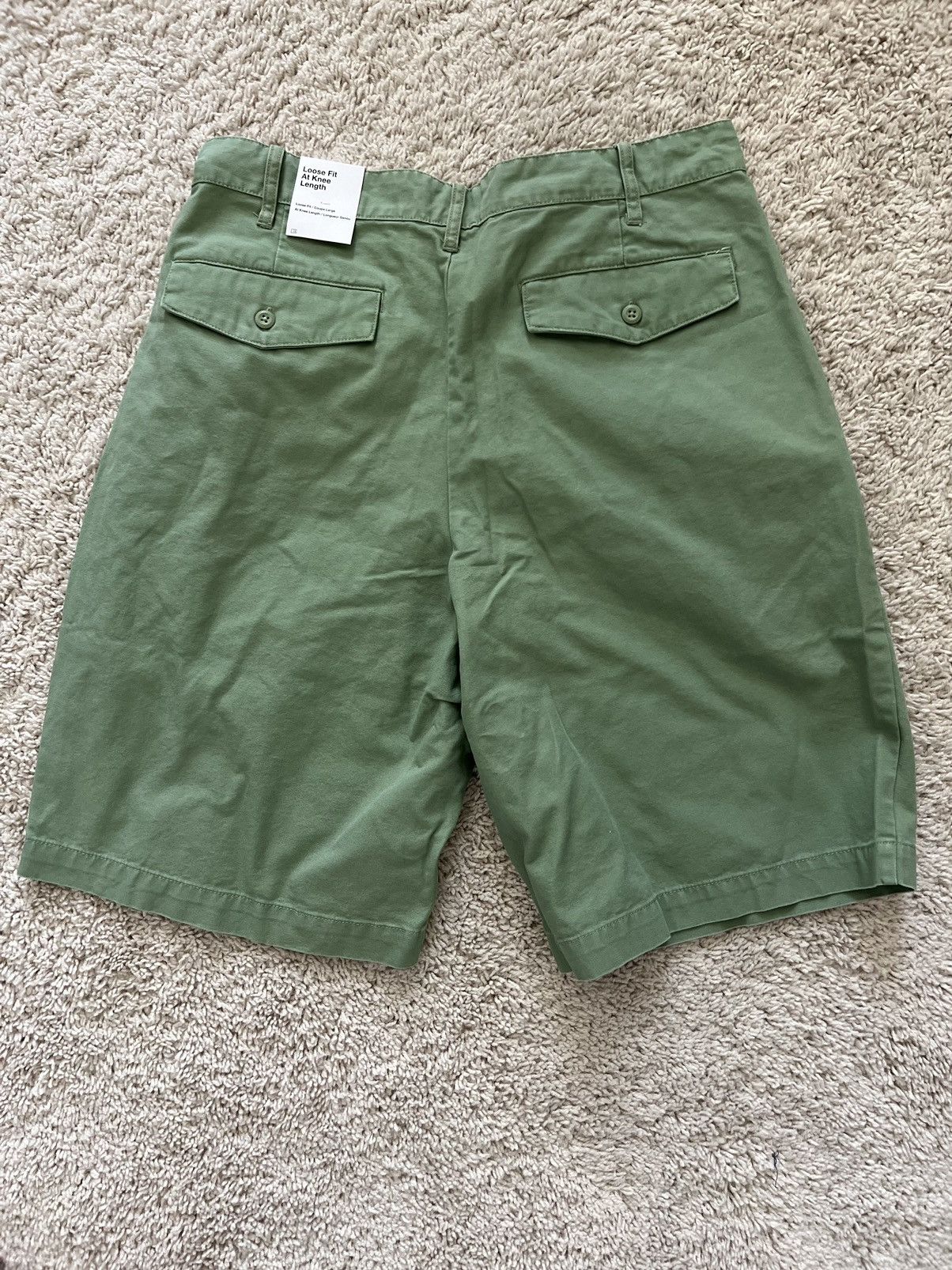 Nike Nike Men's Life Pleated Chino Shorts Oil Green/White Size US 32 / EU 48 - 7 Thumbnail