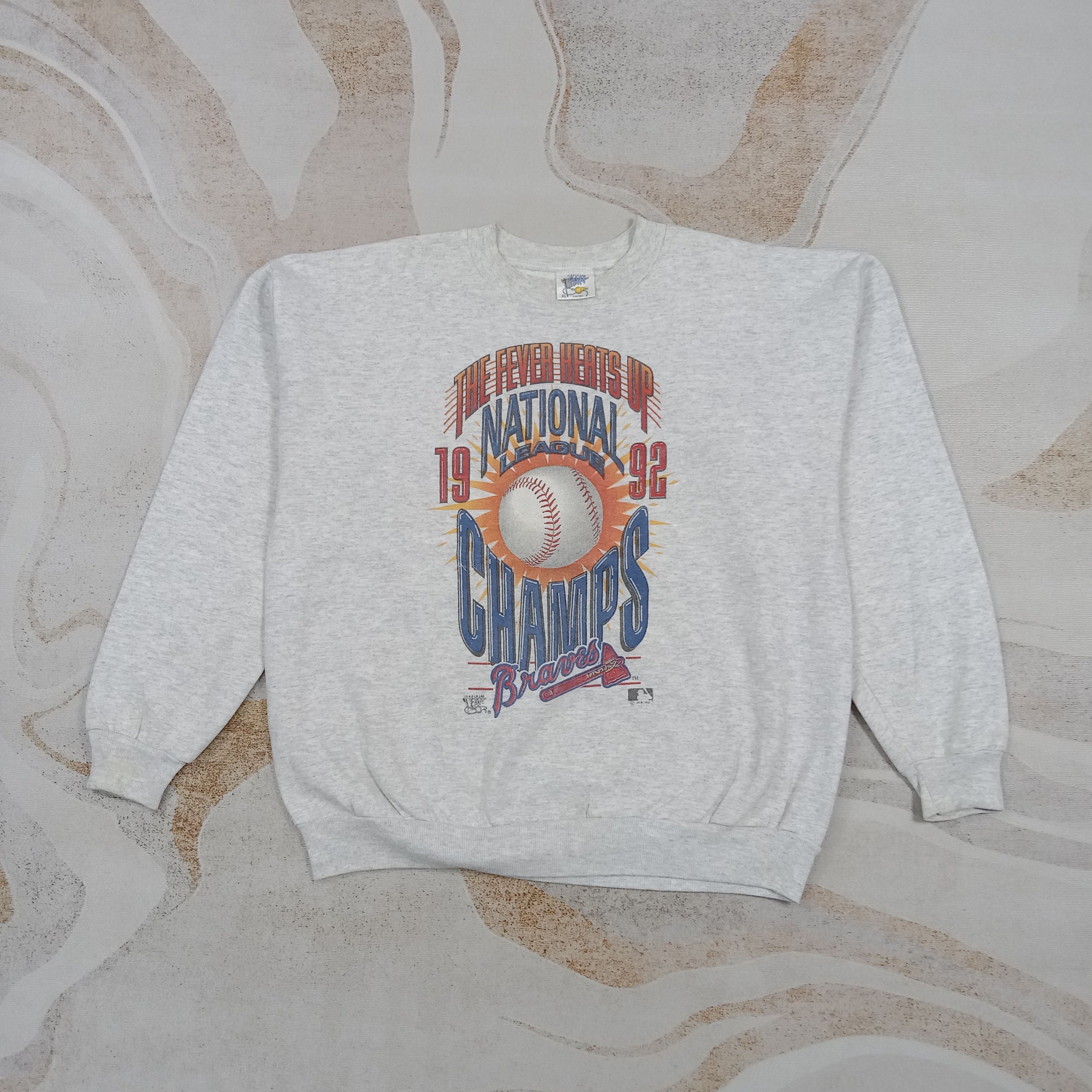 Vintage 90's Altanta Braves Baseball League Sweatshirt C287N6 Size US XL / EU 56 / 4 - 1 Thumbnail