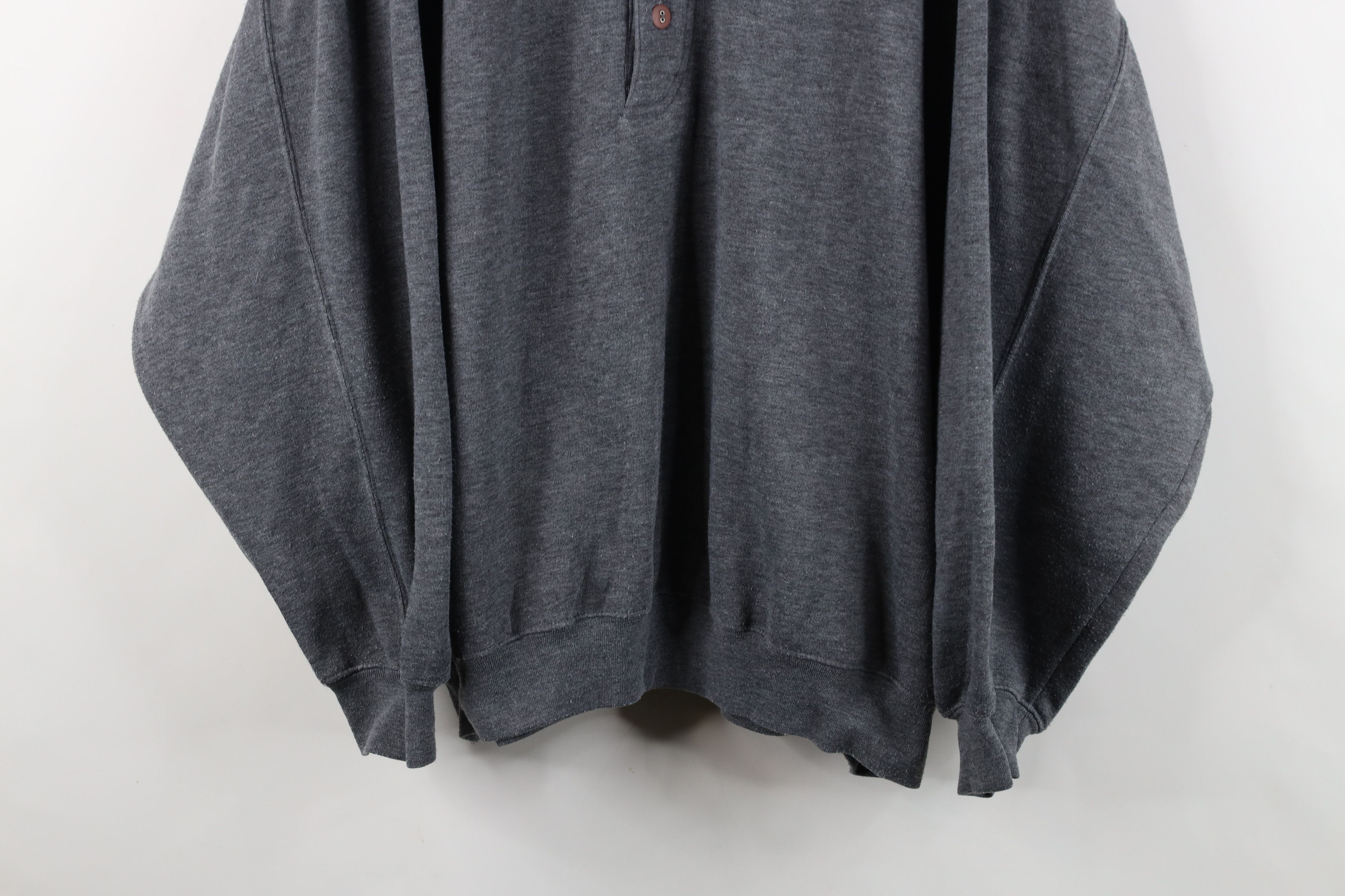 Vintage Vintage 90s Streetwear Collared Pullover Sweatshirt Gray Size US XXL / EU 58 / 5 - 3 Thumbnail
