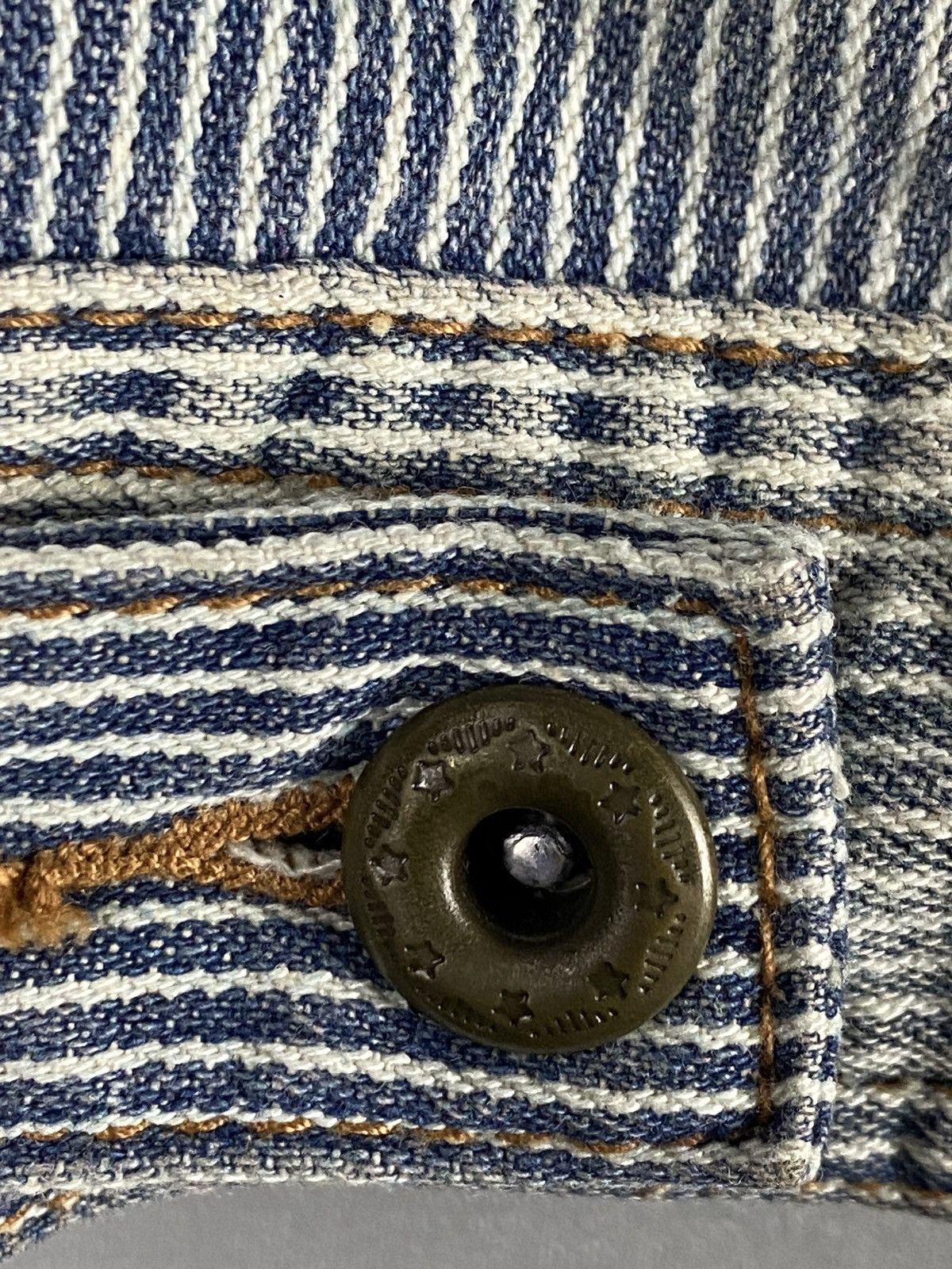 Issey Miyake Vintage Tete Homme Blue and White Striped Denim Jacket Size US M / EU 48-50 / 2 - 10 Thumbnail