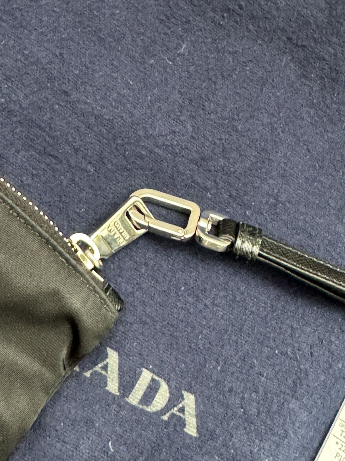 Prada Prada Re-Nylon & Saffiano Leather Pouch Black Size ONE SIZE - 13 Thumbnail