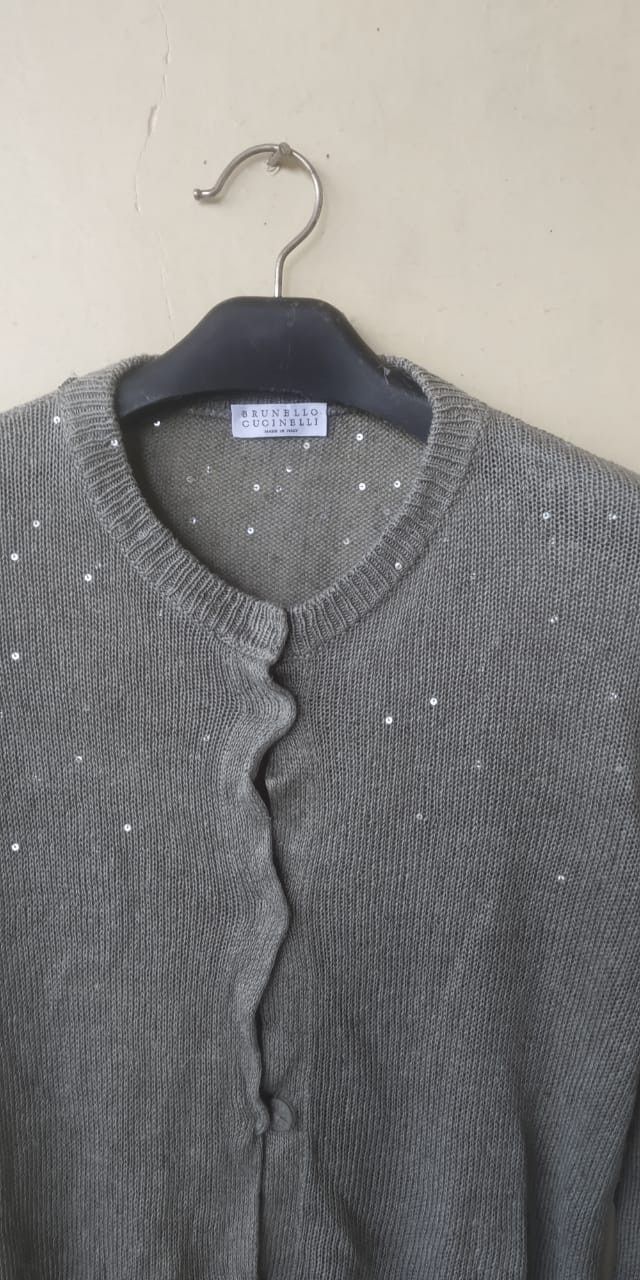 Brunello Cucinelli Brunello cucinelli gliter cardigan Size L / US 10 / IT 46 - 2 Thumbnail