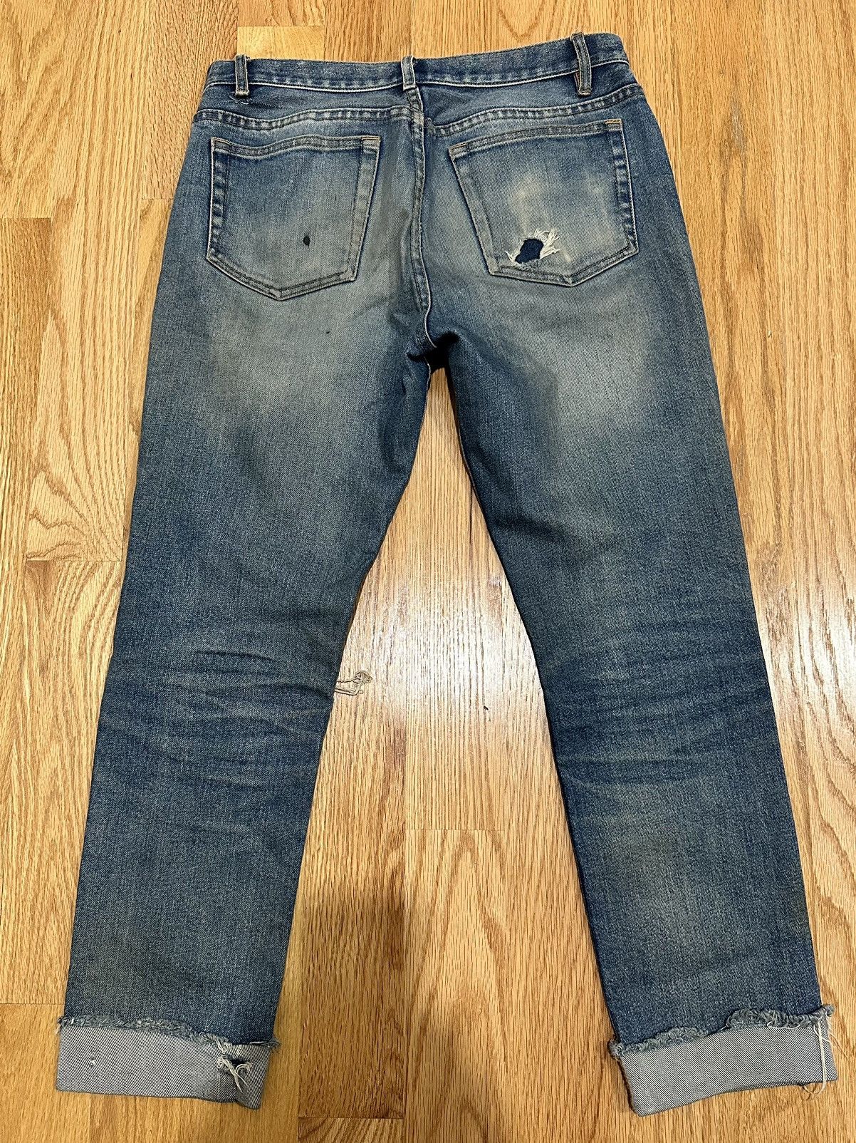 A.P.C. A.P.C Stonewash Denim Jeans Ripped Rockstar Raw Size US 29 - 3 Thumbnail