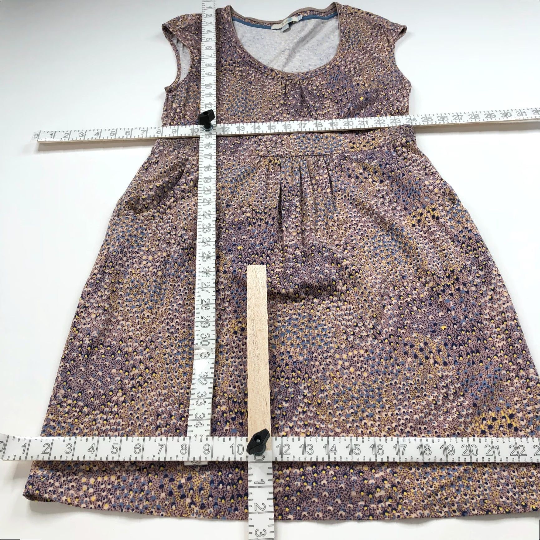 Boden Boden Dress 12 Sheath Above Knee Multicolor All Over Print Blue Brown WH978 Womens Casual Knit Cotton Modal Blend Wool? No Size XL / US 12-14 / IT 48-50 - 5 Thumbnail