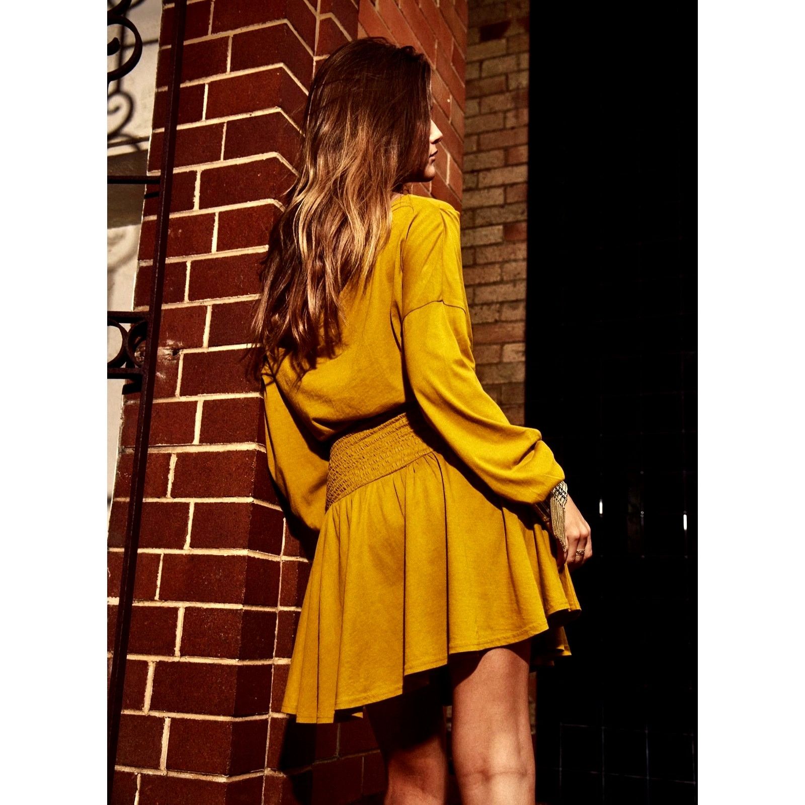 Free People Free People Scorching Hot Long Sleeve Mini Golden Palm S Size S / US 4 / IT 40 - 5 Thumbnail
