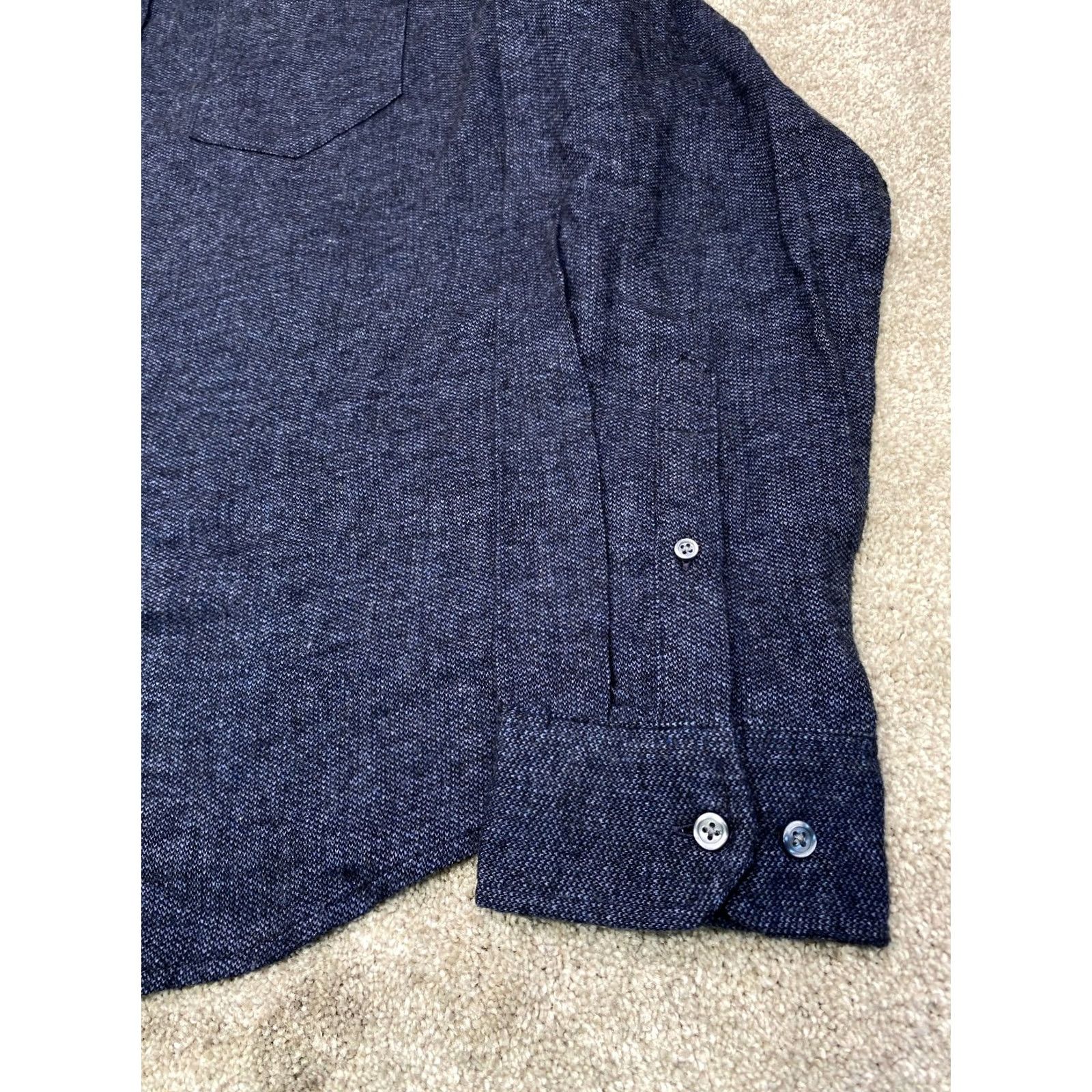 Apt. 9 Apt.9 Shirt Long Sleeve Men's 2XL Blue Solid Button-Down Collared Casual Travel Regular Fit Shirt Mens Size US XXL / EU 58 / 5 - 3 Thumbnail