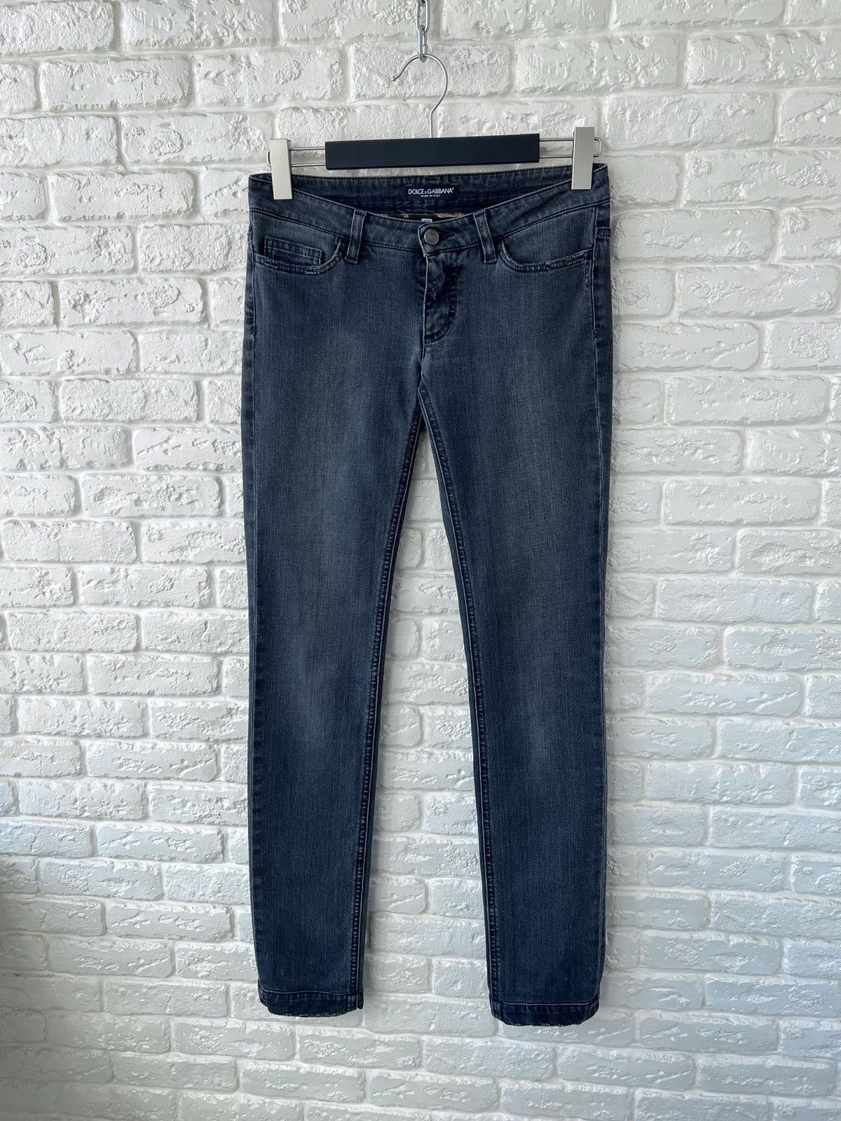 Dolce & Gabbana Dolce&Gabbana Black Logo Denim Slim Jeans Size 26" / US 2 / IT 38 - 2 Thumbnail