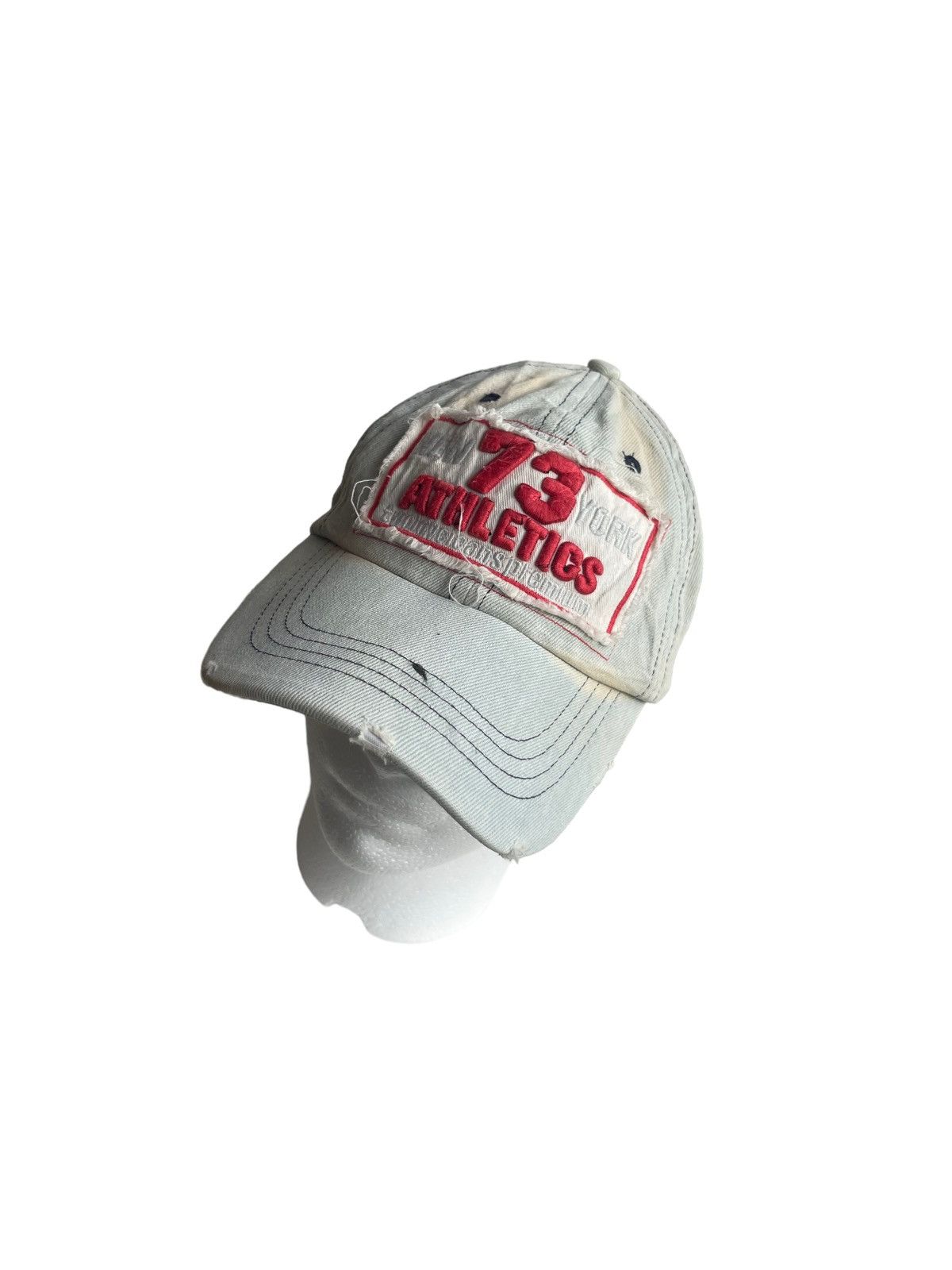 Vintage Vintage New York 73 Athletics Distressed Cap Size ONE SIZE - 3 Thumbnail
