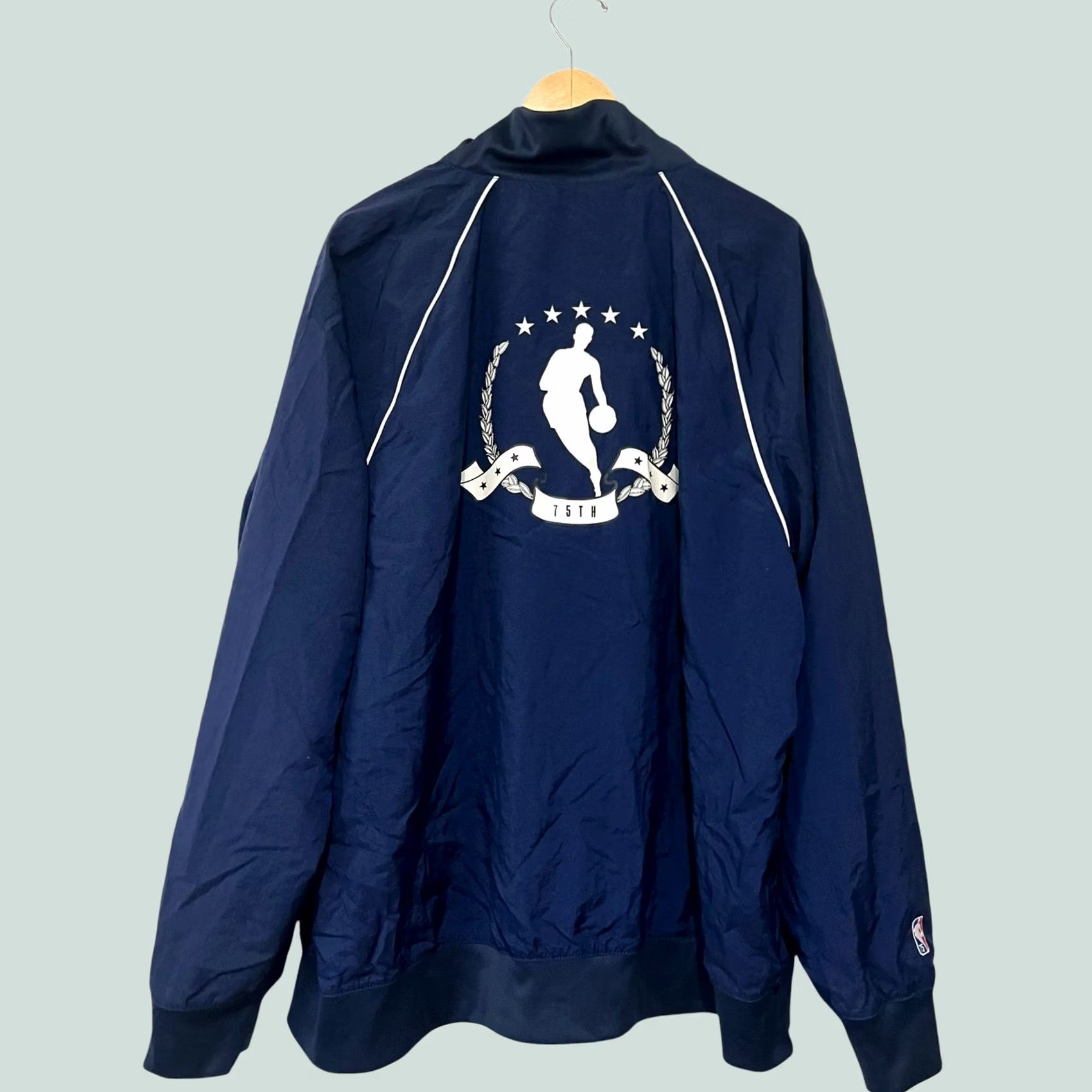 Nike Nike 75th Anniversary NBA Jacket Windbreaker XL/2XL Blue Unisex Adults Long Sleeve Zip Pockets Nylon Size US XXL / EU 58 / 5 - 1 Thumbnail