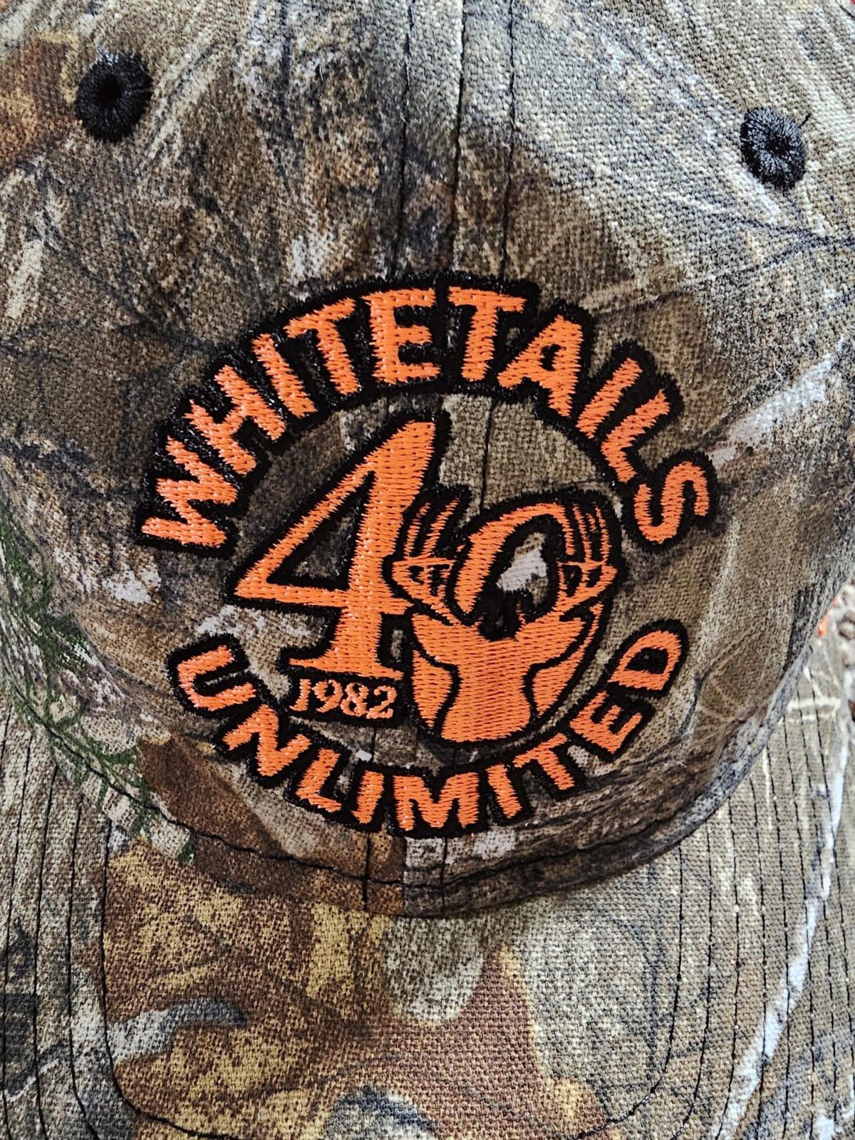Designer Orange Camo Whitetails Unlimited 40th Hook Loop Hat Size ONE SIZE - 3 Thumbnail