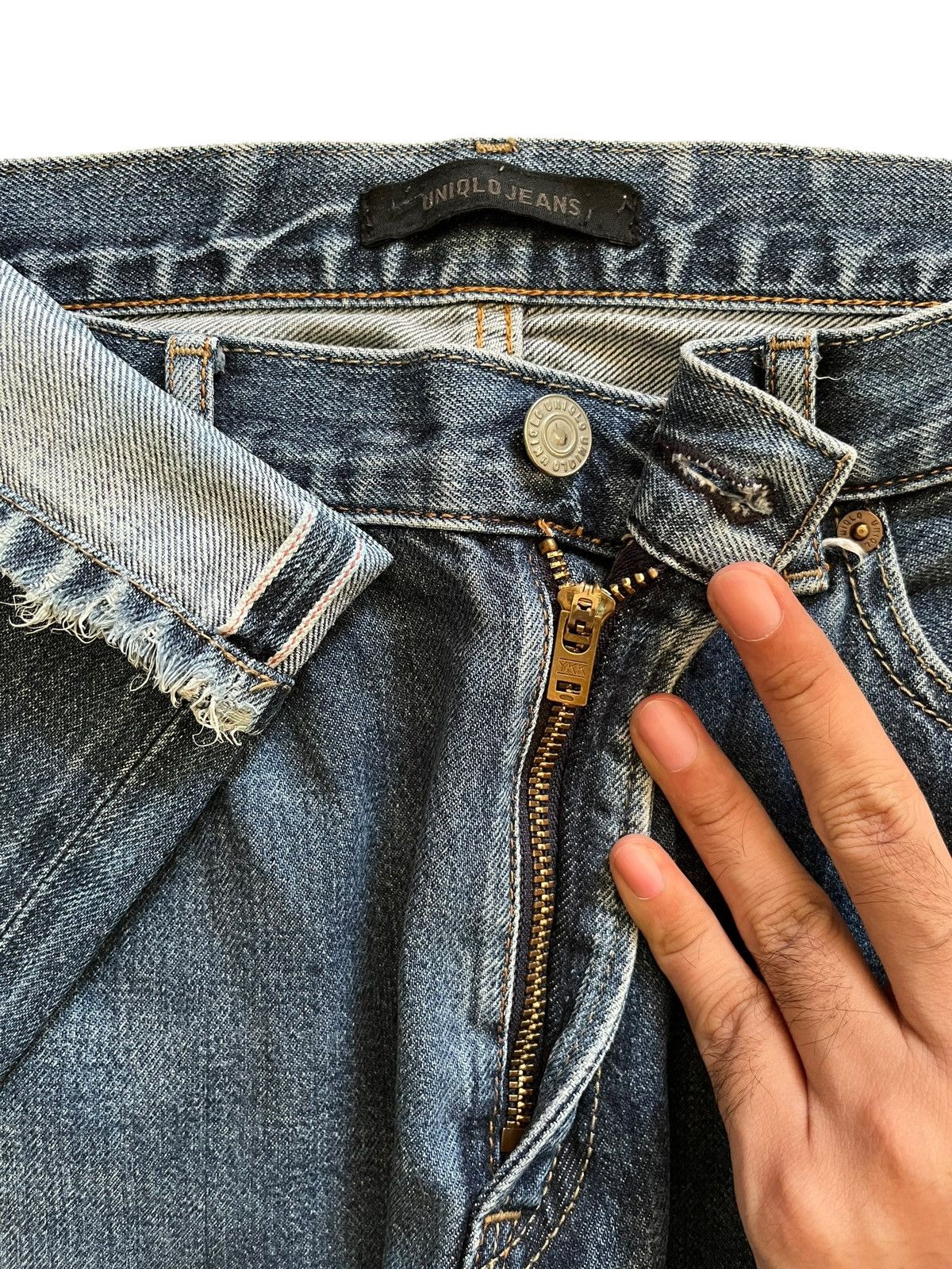 Japanese Brand × Uniqlo Vintage Japanese Uniqlo Selvedge Blue Denim Jeans Size US 32 / EU 48 - 4 Thumbnail