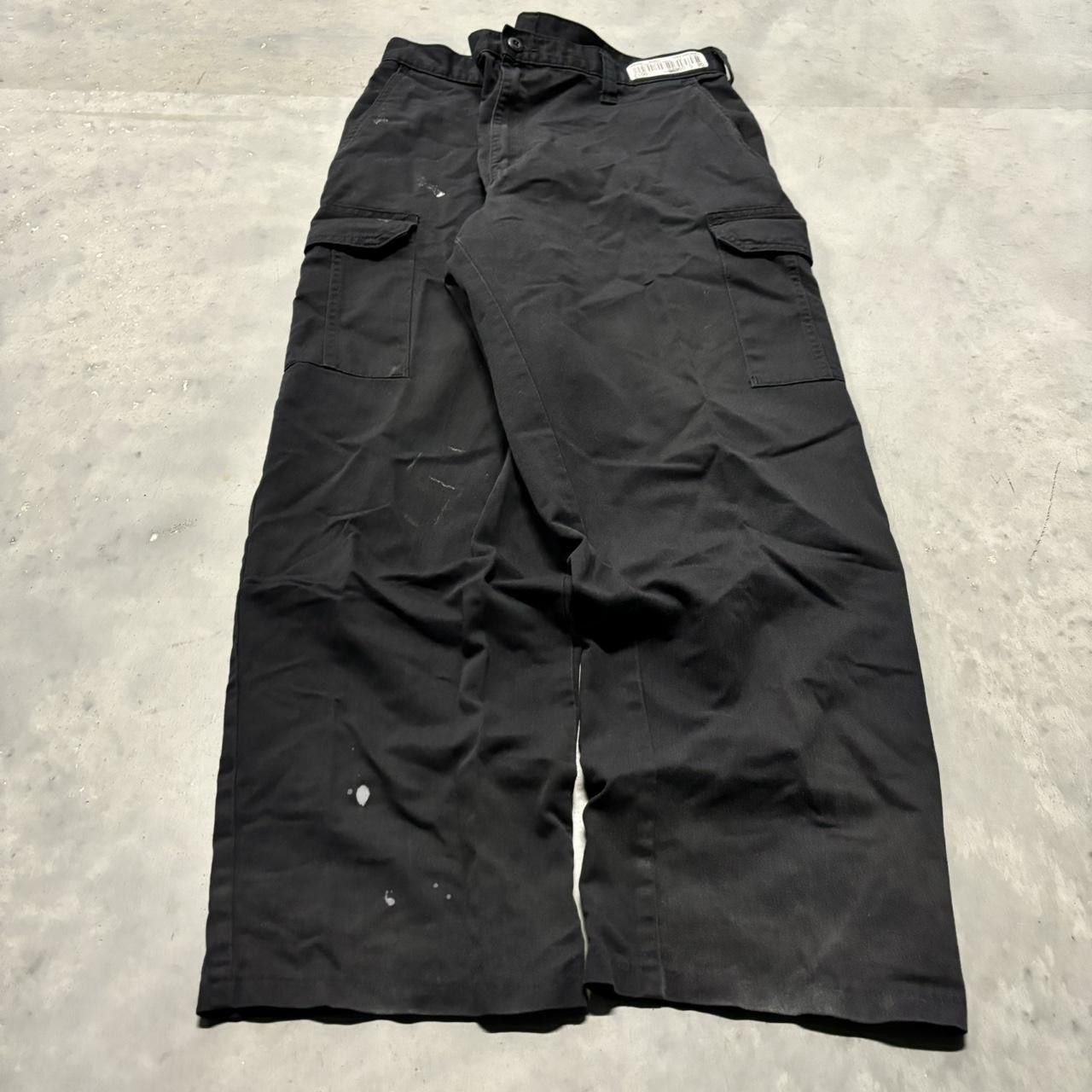 Japanese Brand × Vintage Crazy Vintage Y2K/2000s Baggy Grunge Black Skater Workwear Cargo Pants! Size US 36 / EU 52 - 3 Thumbnail