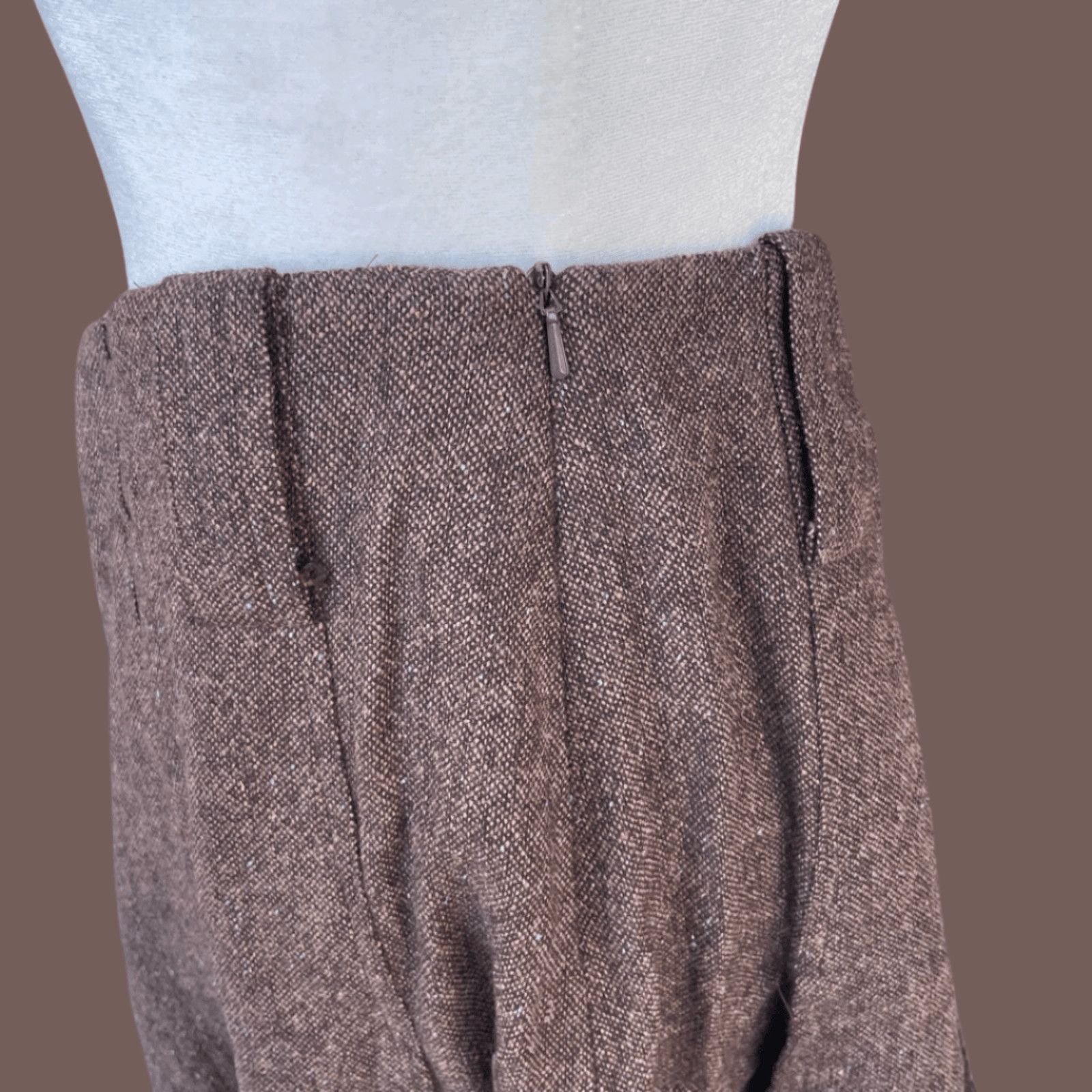 Vintage VTG Pleated Wool Skirt | Grace Dane Lewis Brown Quiet Luxury Size 30" / US 8 / IT 44 - 7 Thumbnail